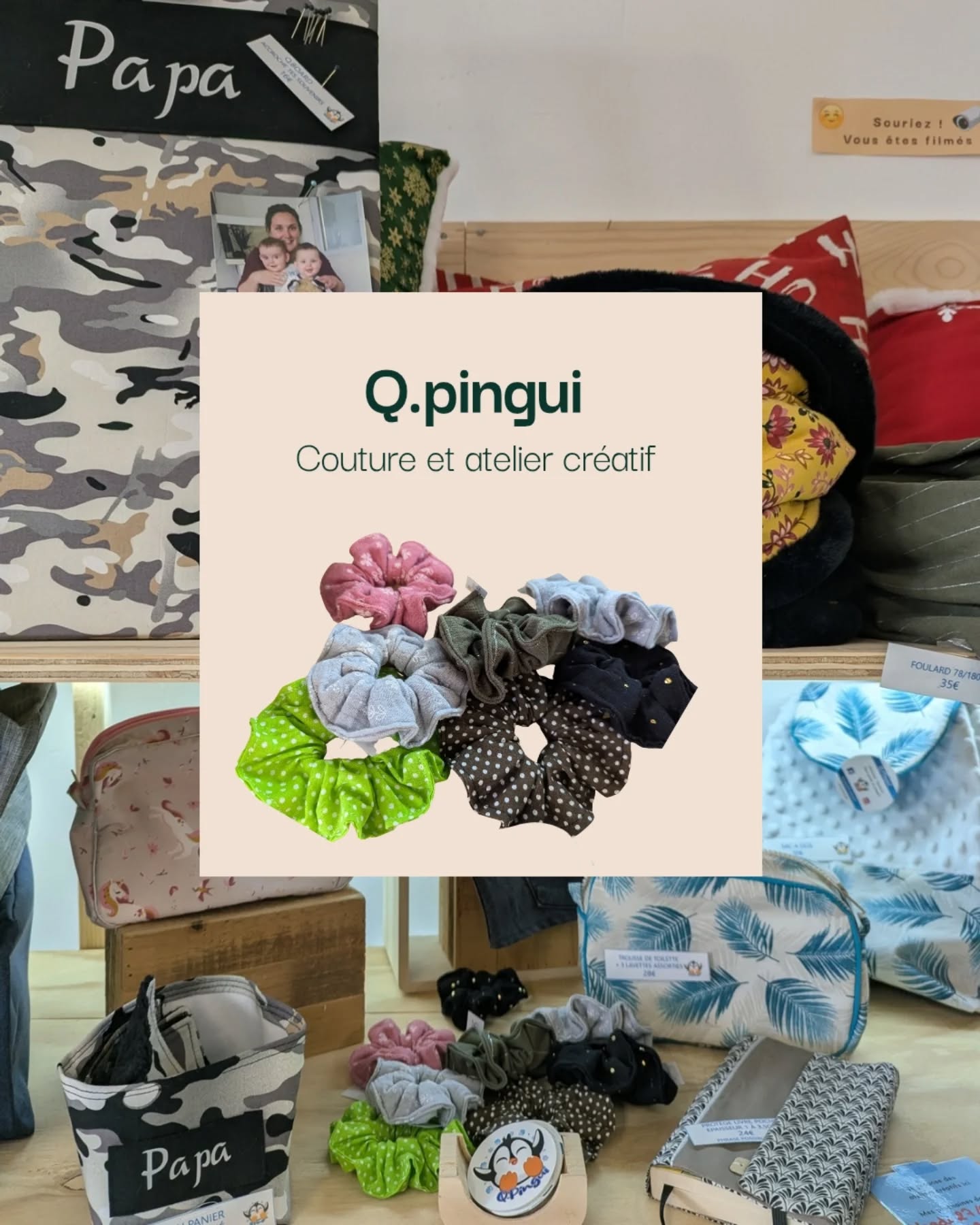 🐧 Découvrez les produits de @q.pingui12 à la boutique ! Des protège livre, des trousses de toilette, des chouchous et pleins d'autres créations textiles 🧵
Vous pouvez faire personnaliser ces produits parmi un large choix de tissu 🪡
Vous souhaitez créer votre propre protège livre avec @q.pingui12 ? Réserver votre place pour le mardi 27/01 après midi, vous choisirez votre tissu et serez guidez étapes par étapes 😁📖
#créationtextile #CoutureCréative #couture #découvertelocale #ArtisanCréateur