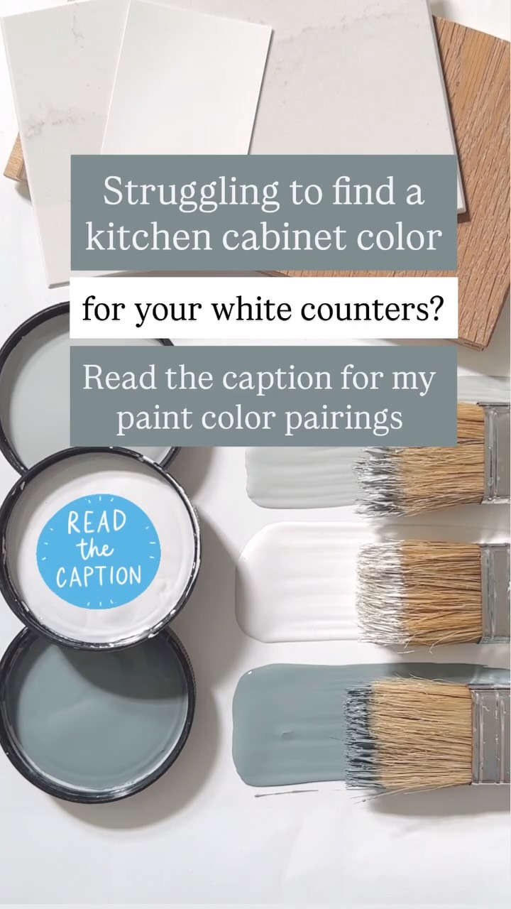 3 Cabinet Paint Color Picks
Which cabinet paint colors would I pair with white counters?
BENJAMIN MOORE BOOTHBAY GRAY HC-165: A beautiful shade of mid-tone gray with a blue/green undertone reminiscent of sea glass.
BENJAMIN MOORE GRAY STEEP CLIFF GRAY 2122-20: A moody smokey gray with cool blue/green undertone.
BENJAMIN MOORE INTENSE WHITE OC-51: Clean and crisp, slightly modern without feeling cold with a flash a green.
Comment PAINT and I will DM a link to my free design boards where I show you how to style these paint colors with curated fixtures, flooring, lighting and more from your favorite home brands.
Love home decor? Don’t forget to follow, like and share. New reels are posted weekly!
#interiordesign #benjaminmoore #paintcolors #homedecor #designinspiration