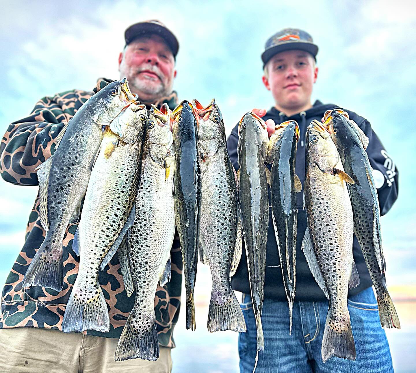 Couldn’t ask for a better weather day in January to limit out on trout. The father son duo caught well over 30 keeper sized fish, big slots, stripers and a couple unlucky perch. We had constant action all day but the afternoon bite was hard to leave. Enjoyed it guys and thank you @mott_ridge_charters for including me on your 4 boat Charter. #inshorefishing #speckled #speckledtrout #limit #winterfishing