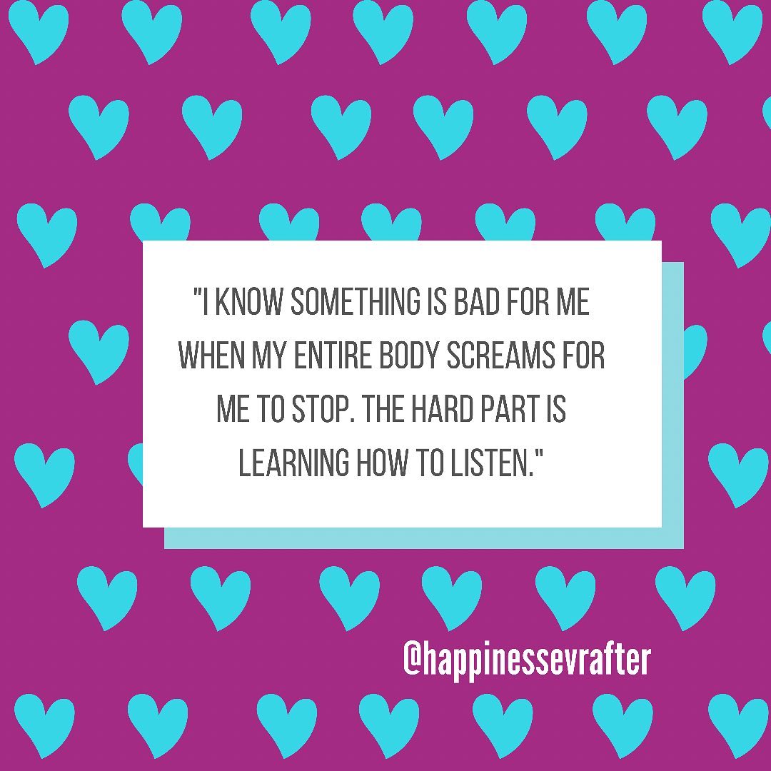 How do when know when to listen and when to push through?
This is one of the wonderful things that makes life difficult but oh so fun. 😜
Trial and error is the best advice o can give. Learn to identify the feelings and the responses and adapt from there.
Do your best to do the right thing for you always!
What does you body tell you it needs today?
.
.
.
.
.
#healingwithhappiness #mindbodysoul #healthymindbodysoul #behappyforyourself #mindfulnesscoach #selfawareness #heretohelp #happinessis #selfcoaching #healthybodyandmind #mindsetcoach #doitforyourself #happinesscoach #personalgrowth #transformationalcoach #investinyourhealth #happinesseveryday #happinesseverafter #positivethinking #positivelife #motivationalquotes #positivethoughts #loveyourself #positivemindset #positivevibes #positiveattitude #happiness #goodvibes #positiveenergy #anxietyawareness