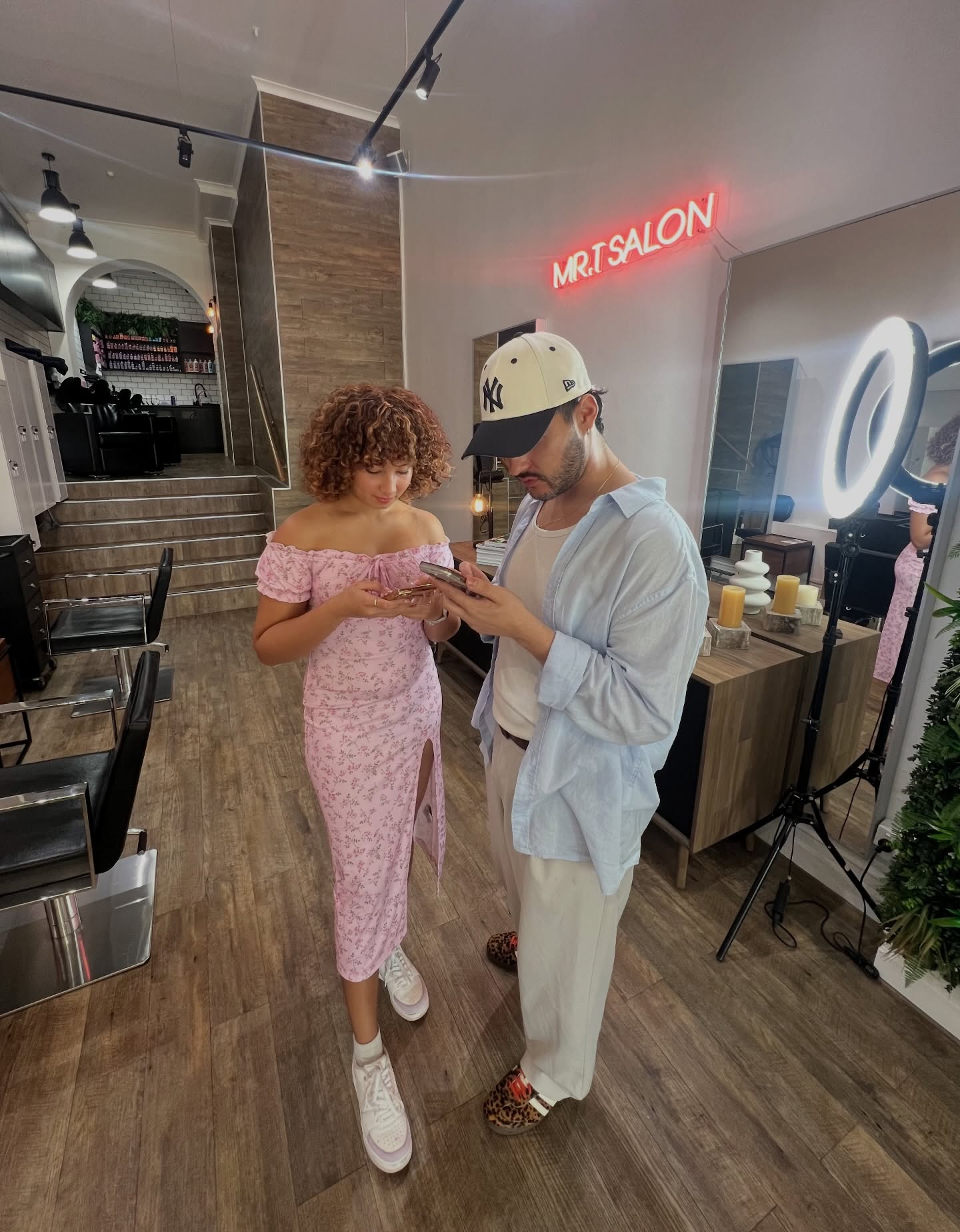 When great minds come together ✨ Cheyenne and Fabian brainstorming, inspiring each other, and creating magic behind the scenes. #richmondhairsalon #bestsaloninrichmond #hairsalonaroundme