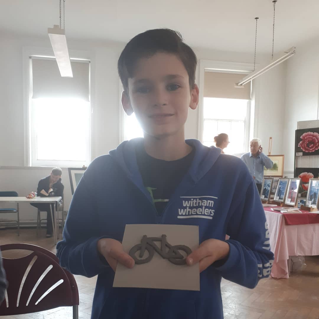 Sam made a bicycle. Loving all the creativity today #artist #art #ceramic #investsk