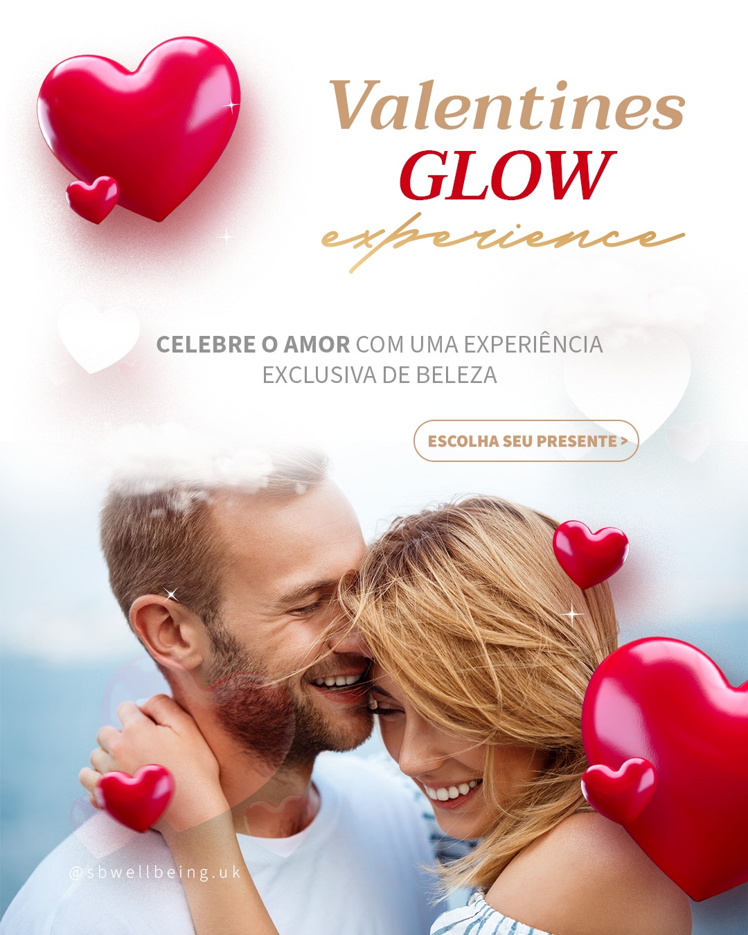 💘 VALENTINE’S GLOW EXPERIENCE
Neste Valentine’s Day, transforme o amor em experiência.
Um momento exclusivo de cuidado, beleza e bem-estar, criado para elevar a autoestima e despertar o seu melhor glow. ✨
Presenteie quem você ama, ou viva esse momento por você.
📅 Válido para reservas até 14 de fevereiro
⏰ Vagas limitadas. Agende agora.
+44 7398 192413
.
💘 VALENTINE’S GLOW EXPERIENCE
This Valentine’s Day, turn love into an experience.
An exclusive moment of care, beauty, and well-being, designed to boost self-esteem and awaken your best glow. ✨
Gift someone you love — or experience it for yourself.
📅 Valid for bookings until February 14
⏰ Limited availability. Book now.
📲 +44 7398 192413