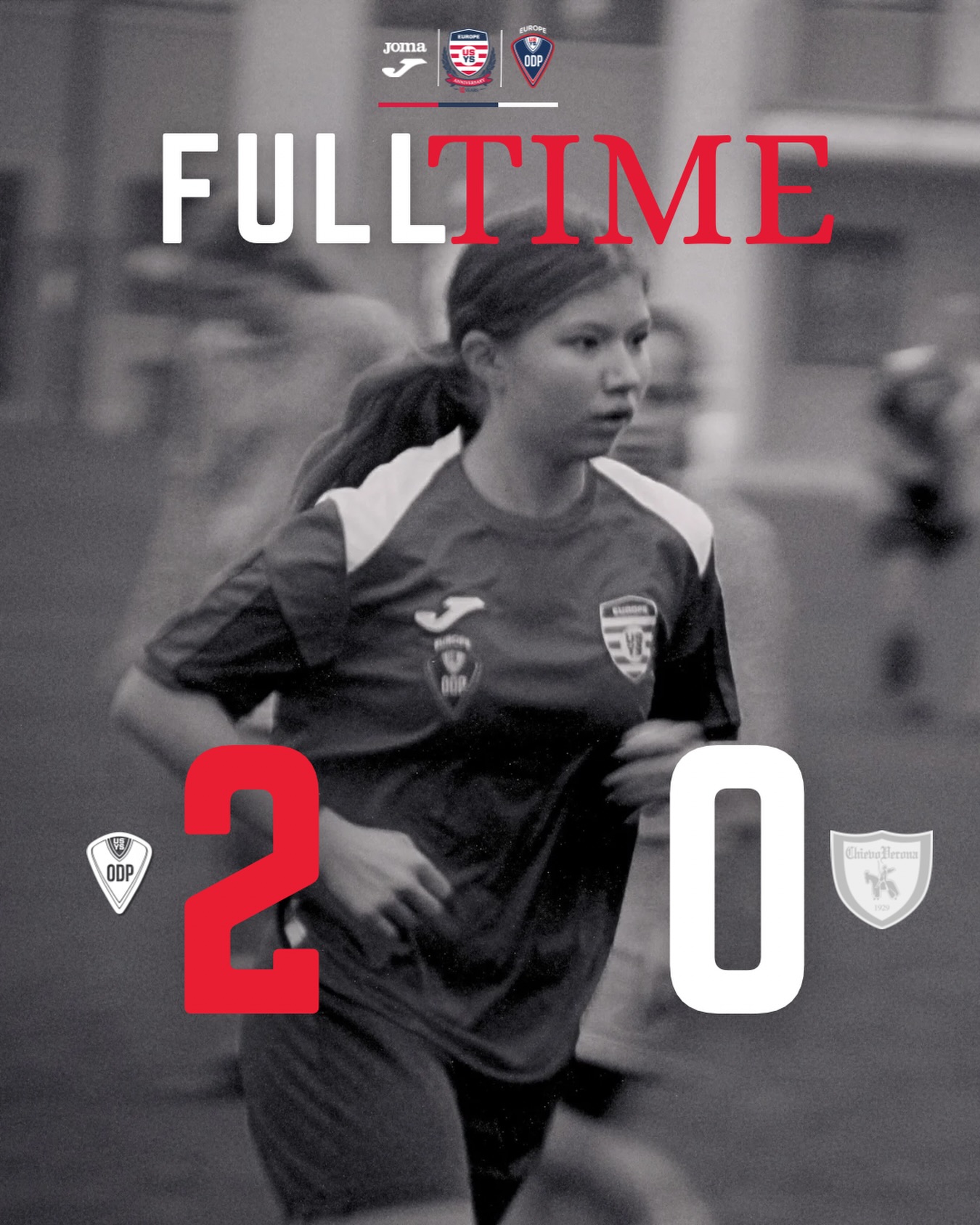 BIG NIGHT. BIG RESULT.
ODP HS/U15 vs Chievo Verona U17