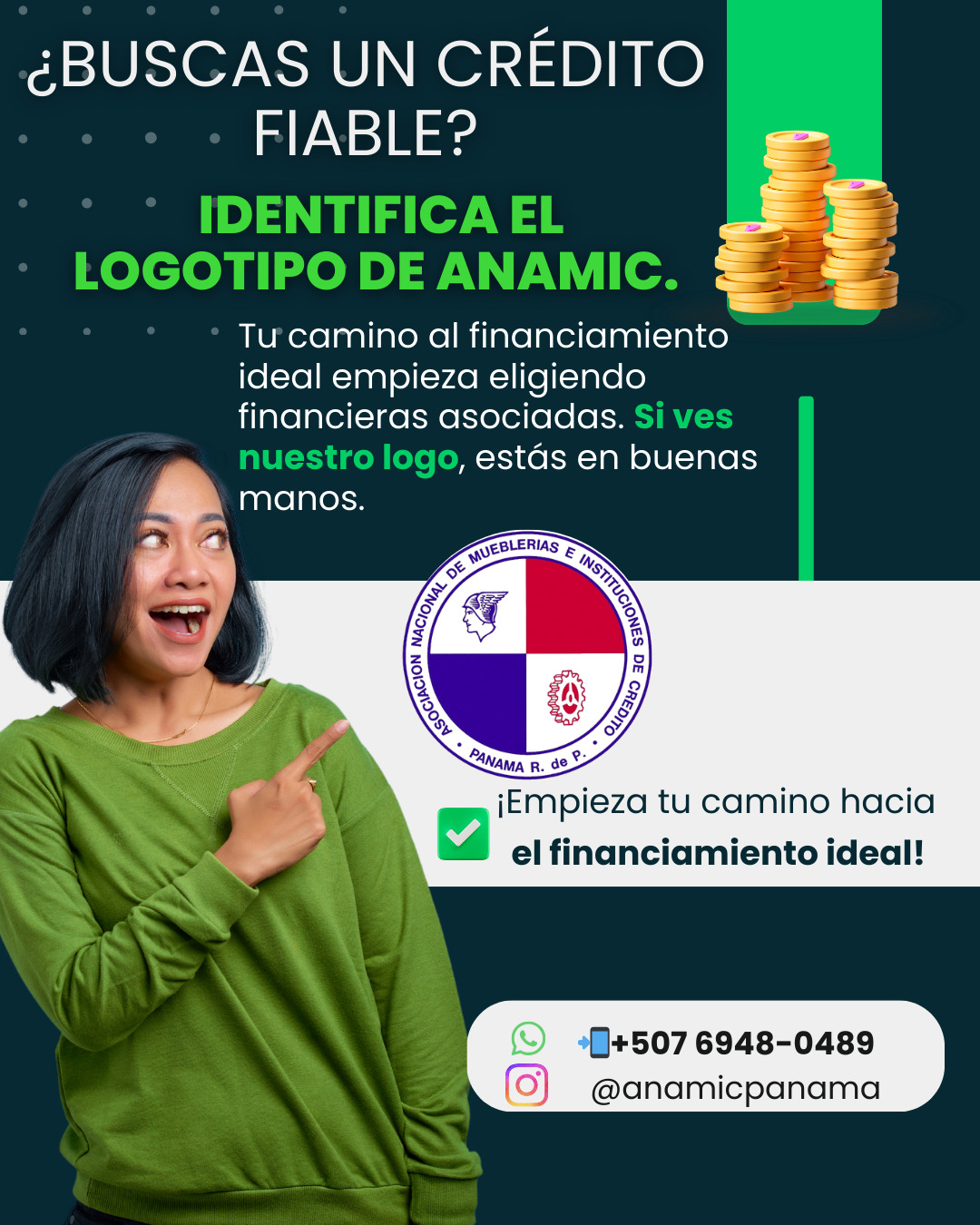 ¡Paga tu crédito sin complicaciones! 💳✨
¿Sabías que el logo de ANaMIC es tu garantía de un proceso de descuento directo seguro? Al elegir una financiera asociada, nosotros nos encargamos de ejecutar el descuento de forma transparente y eficiente.
🔍 Antes de firmar, busca nuestro sello. > Es la única forma de asegurar que tu crédito cuenta con el respaldo de la Asociación Nacional de Mueblerías e Instituciones de Crédito.
¡Hazlo simple, hazlo seguro, hazlo con ANAMIC!
#ANAMIC #DescuentoDirecto #Panama #CreditoSeguro #finanzaspanama