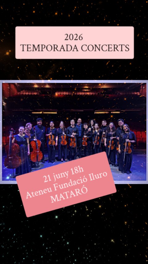 🎉🎶 Aquesta temporada comença molt forta! 🎶
Reserveu-vos les dates dels propers concerts… i comencem amb una cita imprescindible! 👇
📅 DIUMENGE 21 DE JUNY
🎵 Estacions
🎼 Carlos Bianchini & Camerata Internacional de Barcelona
🎶 Concert simfònic
⏰ 18 h
📍 Mataró · Ateneu Fundació Iluro
✨ Un recorregut per les obres per a piano i cordes de Carlos Bianchini, amb peces destacades i dues estrenes creades per a l’ocasió.
Una experiència musical plena de profunditat, calidesa i mirada contemporània. 🎻🎹
🎟️ Compra les teves entrades directament al Foment Mataroní.
🔗 Més info a la notícia:
https://www.tvmataro.cat/ca/la-23a-temporada-de-musica-del-foment-aterra-amb-una-vintena-de-propostes
#Concerts #Mataró #MúsicaEnDirecte #Estacions #CarlosBianchini CamerataInternacional AgendaCultural 🎼✨