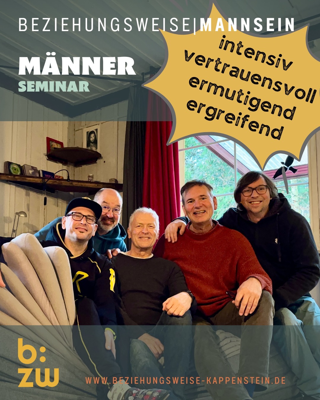 beziehungsweiseMANNSEIN - Review
Erfüllt und extrem dankbar blicke ich auf die vergangenen drei Tage im Schwarzwald zurück. Besonders den vier wundervollen und mutigen Männern möchte ich meinen größten Respekt und Dank aussprechen, dass sie sich auf dieses intensive Format der Männerarbeit und Selbsterfahrung eingelassen und sich einander zugemutet und geöffnet haben. 🙏🏼
Mit der Bitte, das WE auf wenige Worte zu kondensieren sagten die Teilnehmer unter anderen:
„Intensiv“
„Ergreifend“
„Vertrauensvoll“
„Inspirierend“
„Direkt umsetzbar“
„Ermutigend“
„Monster-Session“
„Love Shower"
Männer, das nenne ich aktive Friedensarbeit!!! ❤️
Im kommenden Jahr gehts weiter: 30.5. - 1.6.2025
Sichere dir deinen Platz für diese intensive Reise!
Infos und Anmeldung über meine Website (link in der Bio)