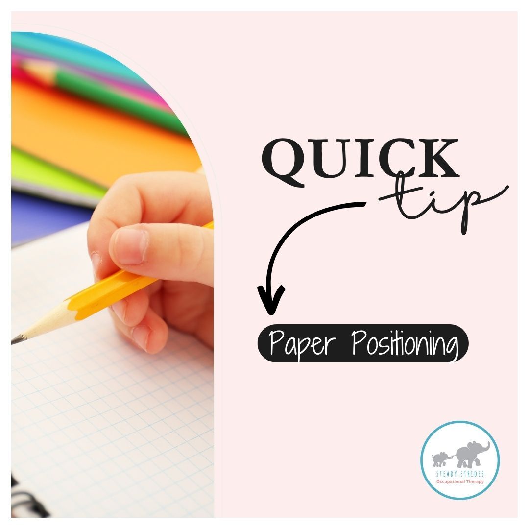 📝 Quick Tip: Paper Positioning!
Proper paper positioning is key for optimal handwriting success! Here's your go-to guide for setting up your child for writing confidence. ✍️
📐 The Perfect Position:
• Paper should be tilted at a 30-45 degree angle
• For right-handed writers: tilt page to the left
• For left-handed writers: tilt page to the right
🎯 Why It Matters:
• Reduces wrist and shoulder strain
• Promotes proper pencil grip
• Improves letter formation
• Maintains consistent writing line
• Supports smooth writing flow
• Prevents awkward body positioning
🚫 Common Mistakes to Watch For:
• Paper straight instead of angled
• Paper positioned too far away
• Paper constantly moving while writing
• Excessive body turning to compensate
✅ Signs of Good Positioning:
• Relaxed shoulder posture
• Supported forearm on desk
• Wrist slightly extended
• Writing arm can move freely
• Clear view of writing surface
💡 Pro Tips:
• Use tape marks on desk to show proper placement
• Try a sloped writing board for better positioning
• Check desk and chair height match
• Ensure feet are supported on floor or footrest
Need more handwriting tips? We're here to help! 🤗
#OccupationalTherapy #HandwritingTips #PediatricOT #WritingSkills #SchoolOT #OTTips #HandwritingHelp #PencilGrip #SchoolSuccess #FineMotorSkills #OTforKids #ParentingTips #TeacherTips #DevelopmentalSkills #PaperPositioning #WritingSuccess #OTQuickTips #PracticalOT #occupationaltherapist #ssot #finemotor #finemotorplay #finemotorfun #pencilgrasp #ot4kids #playislearning #playideas #schoolbasedot