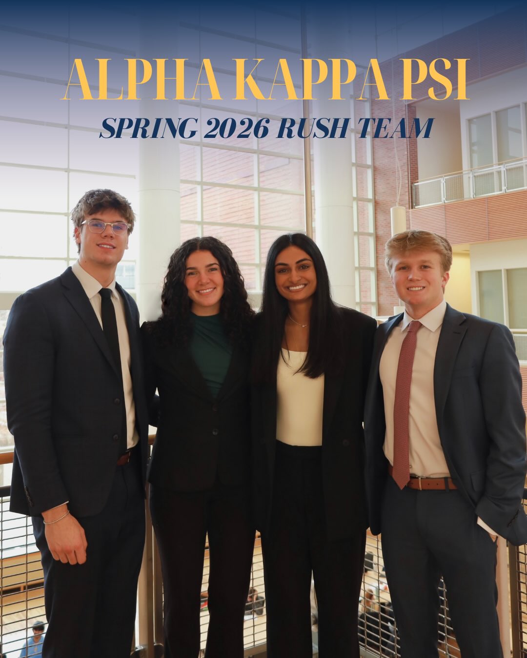 Meet our Spring 2026 Rush Team! They are so excited to meet everyone throughout the next few weeks!
Reach out to our rush email (rush@akpsiuiuc.biz) with any questions. Remember to fill out our rush form, which can be found in the link in our bio and our recent posts!