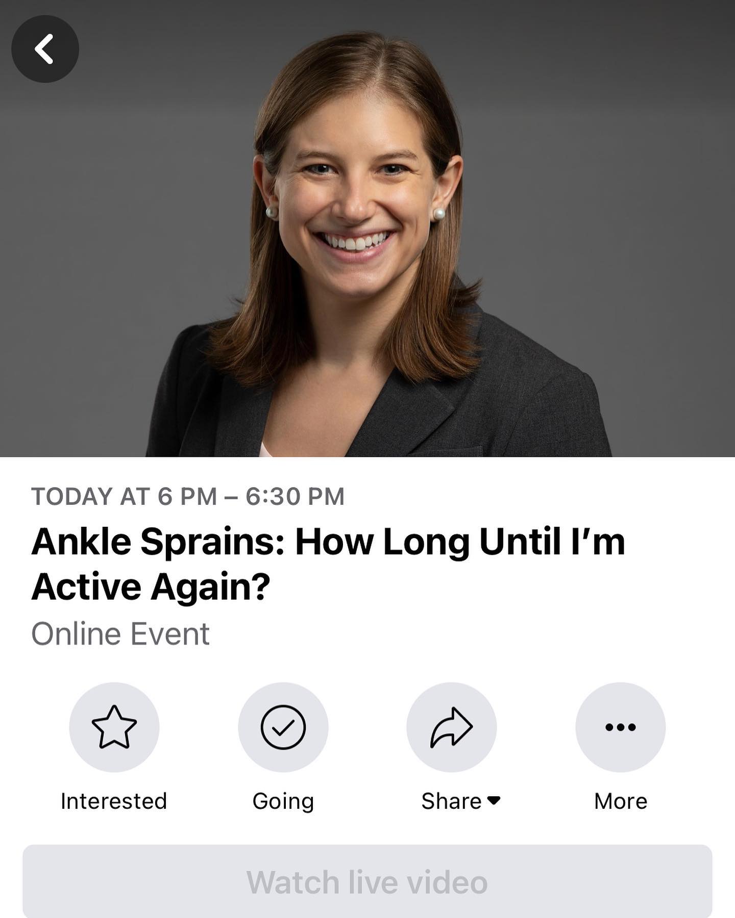 Tune in tonight at 6 pm for my first Facebook live event. I’ll be talking about ankle sprains and how to safely return to sports after these injuries. More details on the @mor_docs Facebook page or at the link🔗 in my story #sportsmedicine #sportsmedicinedoctor
