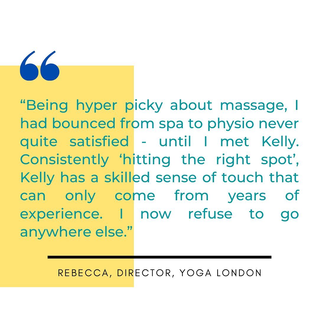 Thank you Rebecca 🙏🏼 Very grateful for my loyal clients who I’ve been seeing for many years. With each treatment I learn more about how their body responds to my massage, what works, and common problems that re occur, possibly due to repetitive movements they do on a daily basis. Sometimes there isn’t a ‘quick fix’ but a series of steps to get the body to its optimal place. 💪🏼