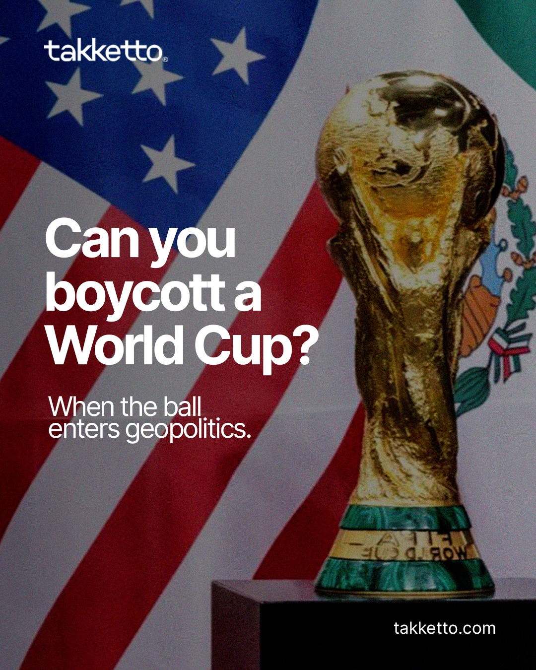 A stubborn word is brushing against the 2026 World Cup again: “boycott.” Before debating the present, I opened the archive: Africa 1966, Spain 1960, Chile–USSR 1973, and the campaigns around Argentina ’78.
In football, boycotts are rarely “the whole tournament.” They tend to happen in qualifiers, in trips that never happen, in matches decided without being played. The ball doesn’t always roll—sometimes the stadium, the passport, or the map weighs more.
Where do you draw the line?
#takketto #worldcup2026