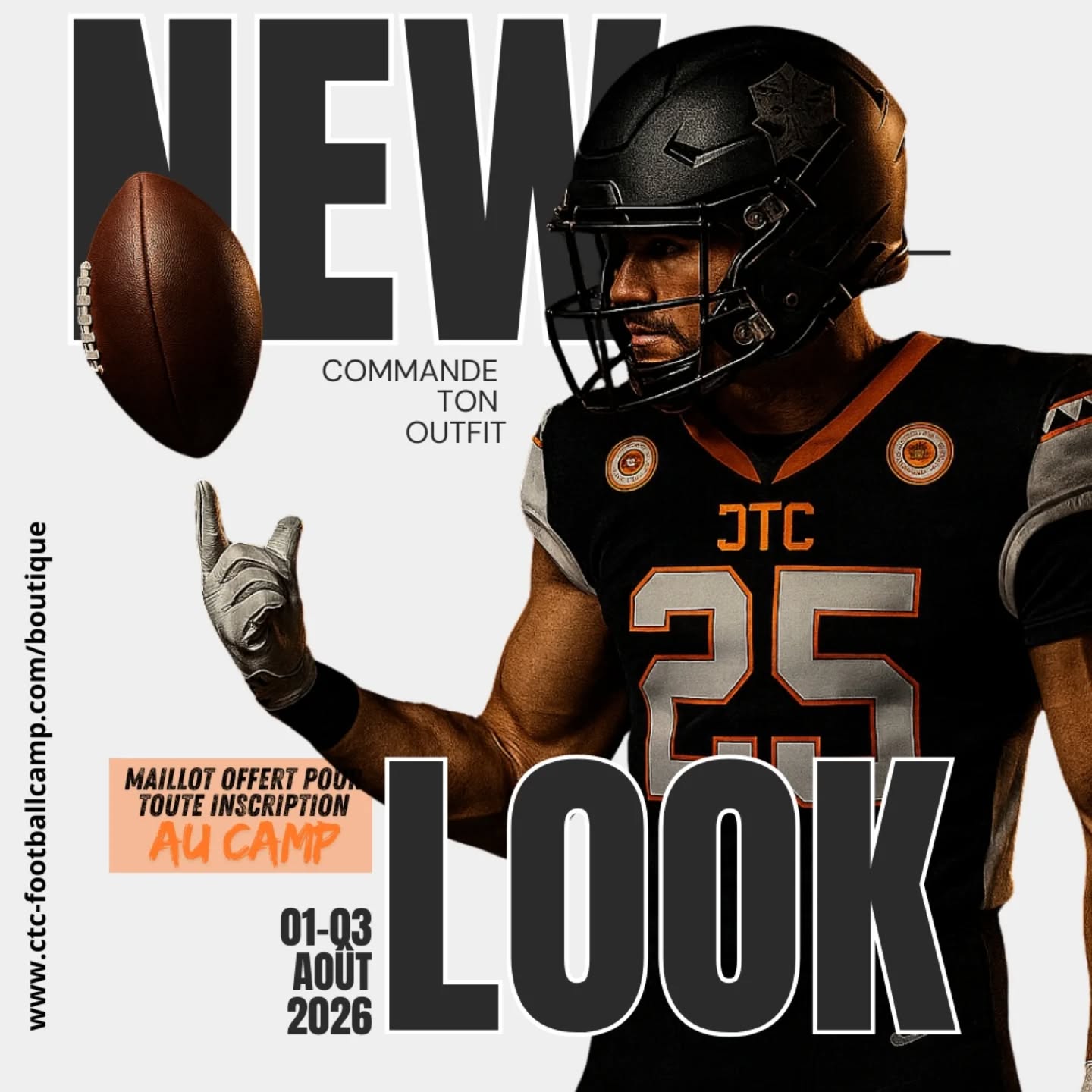 🏈 Le jersey ? On te l’offre !
Inscris-toi au camp 👉 jersey OFFERT 🔥
Technique. Léger. Stylé.
👉 Lien en bio ctc-footballcamp.com
Et sinon commande le ✨️ rubrique Boutique
#footus #FootballAmericain #FootballLife @fffa_officiel