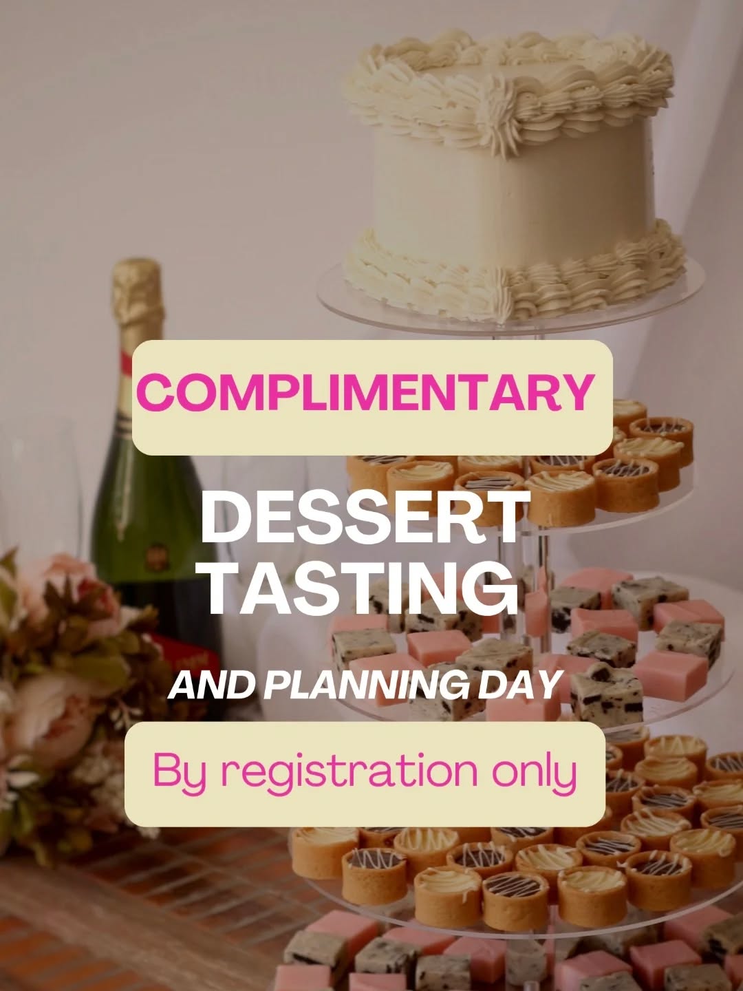 Tasting & Planning Day — Limited Spots
Our Tasting & Planning Days are designed for couples and clients serious about booking desserts for a wedding or special event.
During your session, you’ll:
✨ Sample our top 5 signature desserts
✨ View our most popular dessert towers
✨ Chat through your event in detail with me
A custom quote will be provided, with the option to secure your date on the day with a $100 non-refundable deposit.
Each session runs up to 2.5 hours
You’re welcome to bring up to 4 guests (including yourself)
📅 Saturday 21st February - Bannockburn
9:30am | 12:30pm | 3:30pm
Registration only | Limited spots available
DM to register