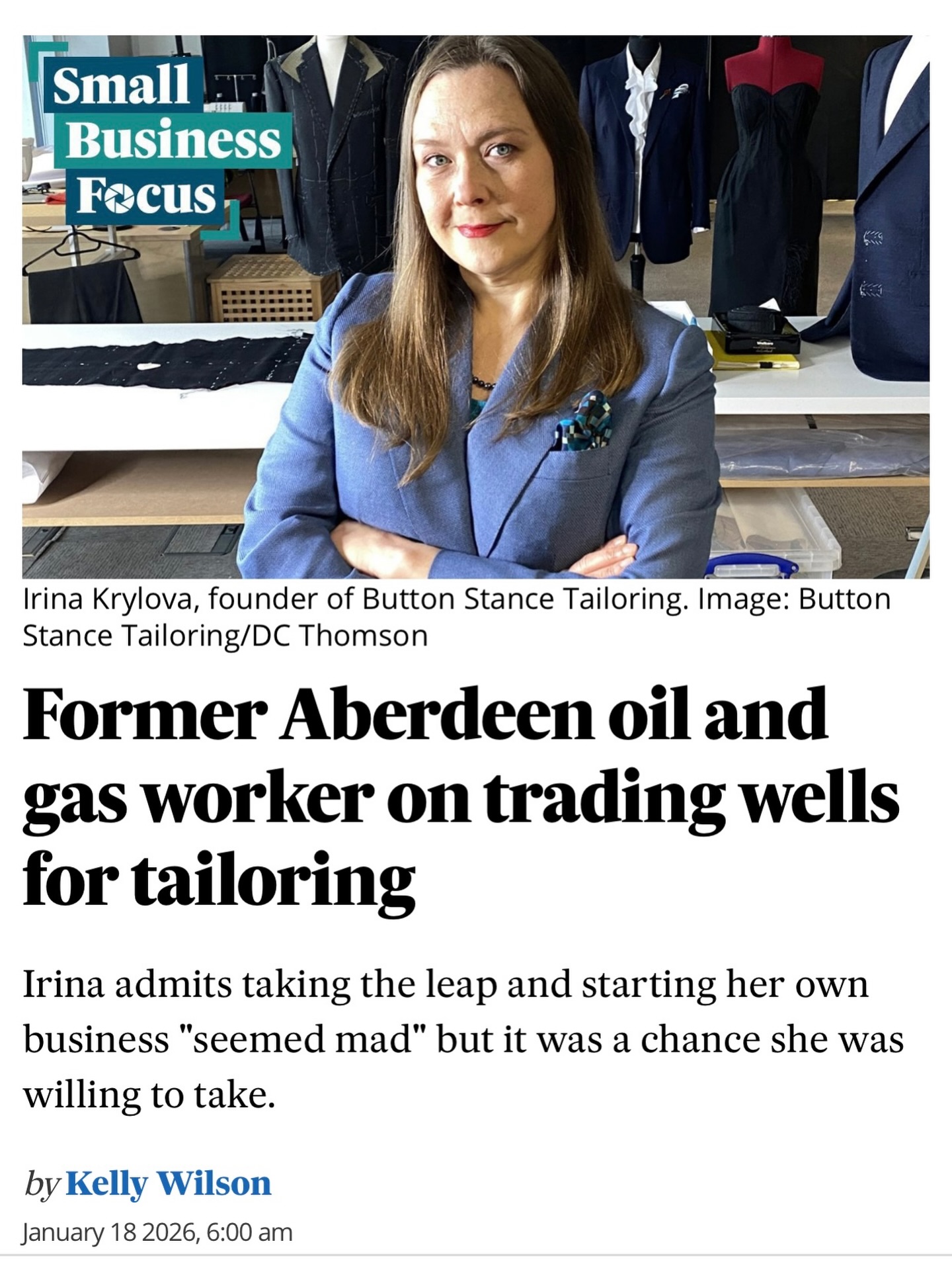 Button Stance was recently featured in P&J newspaper.
It’s an honour to have our story highlighted and to be recognised for the craftsmanship, care, and dedication that go into every garment we create. Opportunities like this allow us to shine a light on the values that drive the business and the Savile Row tailoring standard we proudly uphold.
The interview offered a chance to talk about our approach, our journey, and the philosophy behind the service we provide. It’s always meaningful to pause and reflect on how far we’ve come, and I’m grateful to have had the platform to do so.
Thank you for being part of this continued growth. Your support—whether through commissioning work, recommending us, or simply following our updates—every effort supports our journey.
Read the full article on our blog, the link in the bio👆 — and feel free to share it with anyone who might enjoy our story.
#smallbusinessfocus #aberdeen #bespoketailor