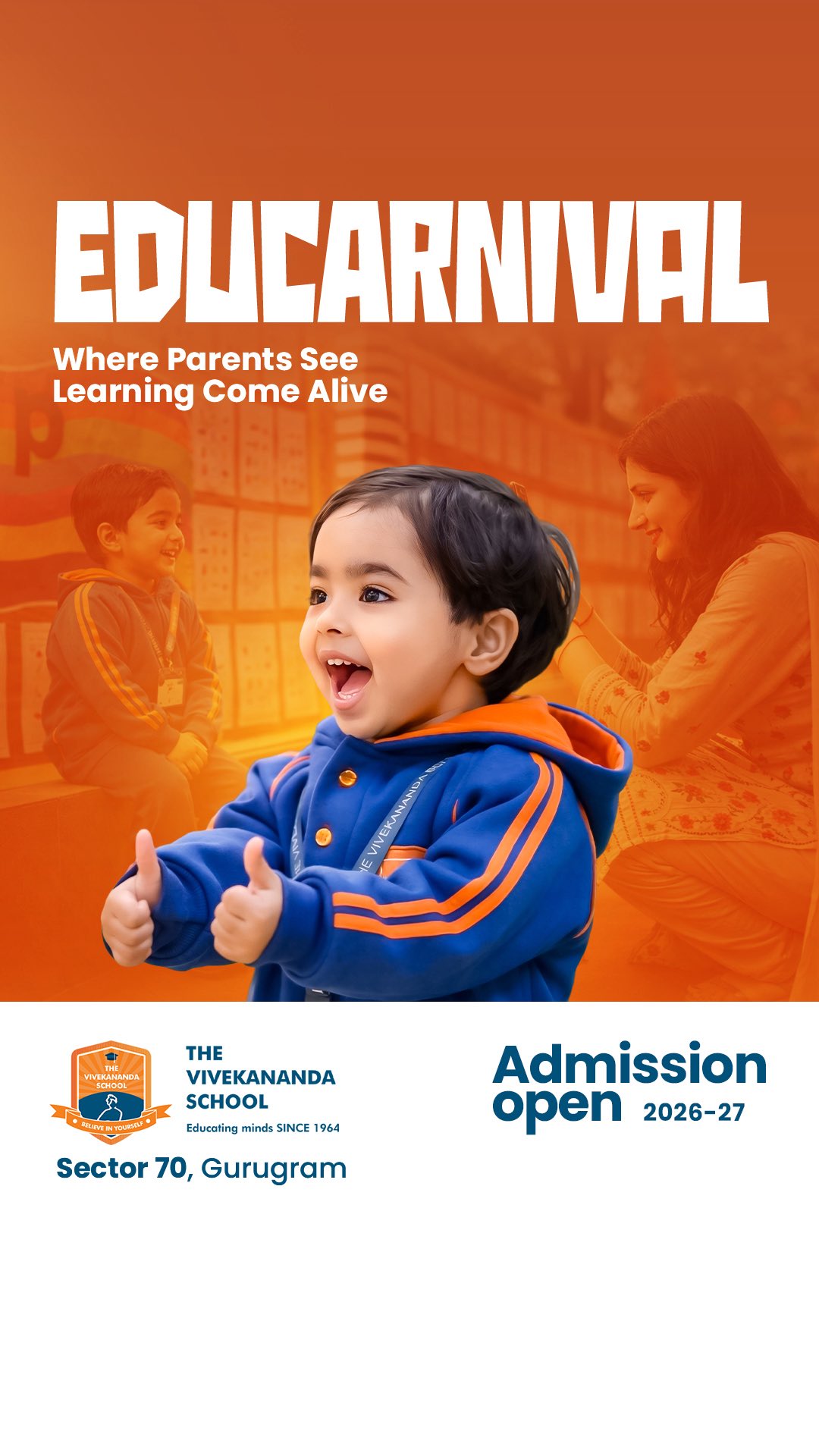 Parents often ask, “What does my child really learn in school?”
The Educarnival at The Vivekananda School, Sector 70 answers that question.
From classroom activities to stage presentations, Educarnival shows parent their children thinking, creating, speaking, and performing with confidence.
Watch it fully, because these moments reflect months of learning, not minutes of rehearsal.
#gurgaonschools #admissionsopen #preschool #playschooladmission #preschoollearning