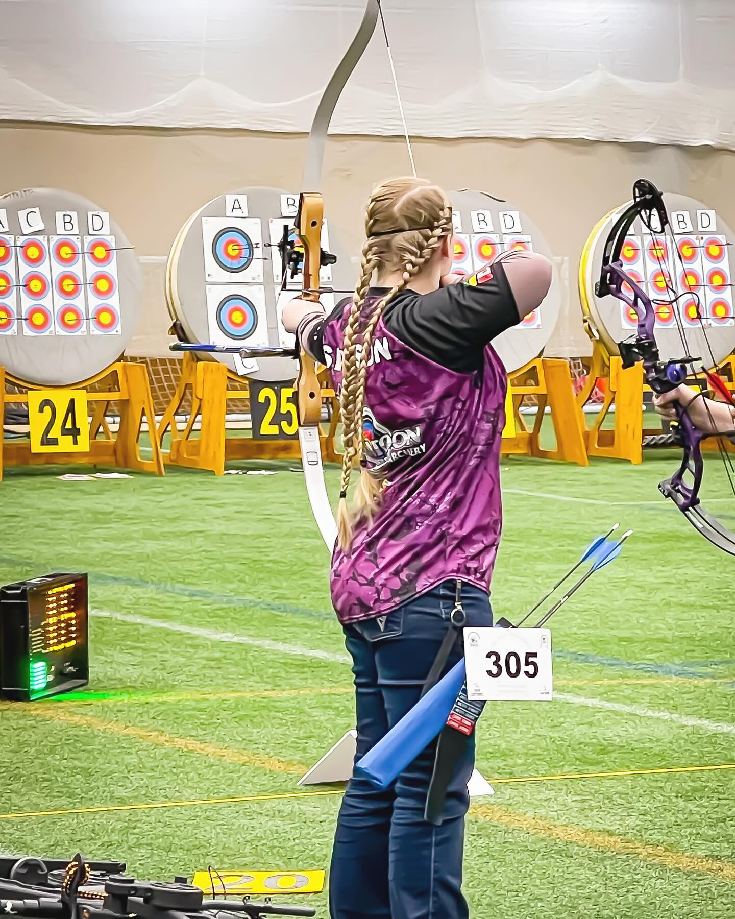 Miss Emily making it look too easy as she claimed the silver medal in u18 recurve.