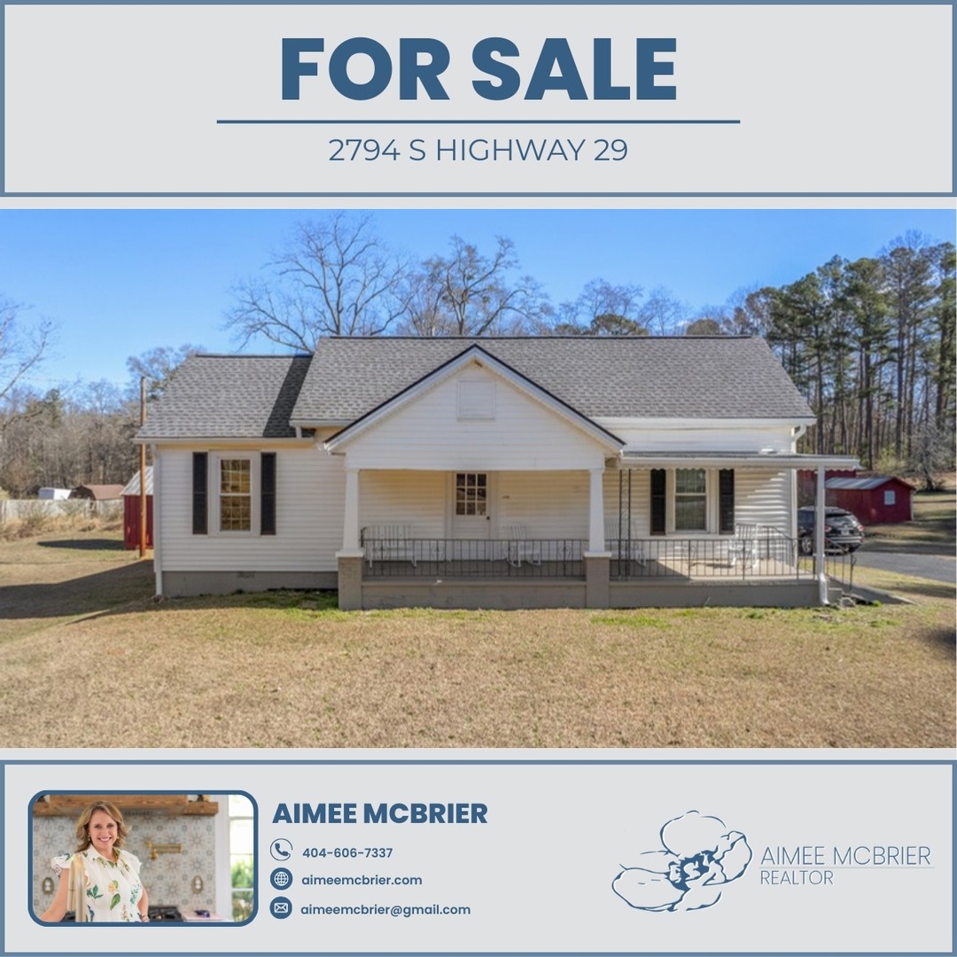 โญ๏ธ FOR SALE โญ๏ธ
๐ 2794 S HIGHWAY 29
๐ 3
๐ 2
๐ 1,532 SQ FT
๐ฐ $399,000
Step back in time with this piece of history of Moreland! Situated on almost ~3.5 acres, this home as so much to offer and so much potential! A fantastic possible Commercial location with great access and visibility on Hwy 29 and minutes from I-85. This 3-bedroom 2 bath home is spacious and functional. All of the big expenses have already been taken care of for you! New Roof, Exterior paint, New Windows, New flooring, and freshly painted interior. Don't pass up this awesome piece of property with so much potential. Directly across the street from Moreland Animal Hospital. Please allow for 2 hour's notice to show and shown by appointment only.
AIMEE MCBRIER
๐ 404-606-7337
๐ง aimeemcbrier@gmail.com
๐ฉ๐ผโ๐ป aimeemcbrier.com
#morelandrealestate #georgiarealestate #georgiamls #gamls #aimeemcbrier #aimeemcbrierrealty #pathfinderrealty #stapletonmedia #ncbor #cowetacountyga #cowetarealestate @pathfinderrealtyga
