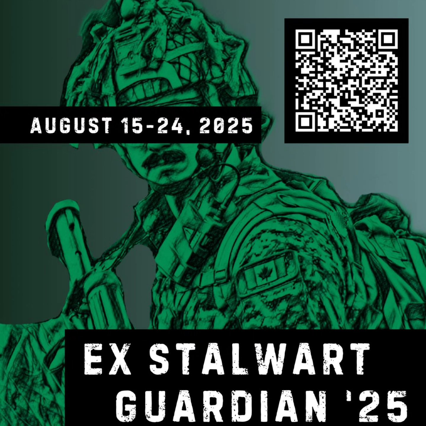 See you in Pet!
Exercise STALWART GUARDIAN (Ex SG) will take place at 4th Canadian Division Support Base Petawawa from 15-24 August 2025.
Ex SG is an annual event where soldiers from across 32 Canadian Brigade Group gather for a culminating field training exercise to test the skills they learned and developed throughout the summer.
Would you like to know more?
https://linktr.ee/royalregimentofcanada
🖥 32 CBG PAO
À bientôt à Pet !
L’exercice STALWART GUARDIAN (Ex SG) se déroulera à la Base de soutien de la 4e Division du Canada Petawawa du 15 au 24 août 2025.
L’Ex SG est un événement annuel où des soldats du 32e Groupe-brigade du Canada se réunissent pour un exercice d’entraînement sur le terrain afin de mettre à l’épreuve les compétences acquises et développées tout au long de l’été.
Vous souhaitez en savoir plus ?
https://linktr.ee/royalregimentofcanada
#CanadianArmy #CanadianForces #CAF #soldier #IchDien #ReadyAyeReady #StrongProudReady #ArméeCanadienne #ForcesCanadiennes #FAC #soldat #IchDien #PrêtsAyésPrêts #FortsFiersPrêts