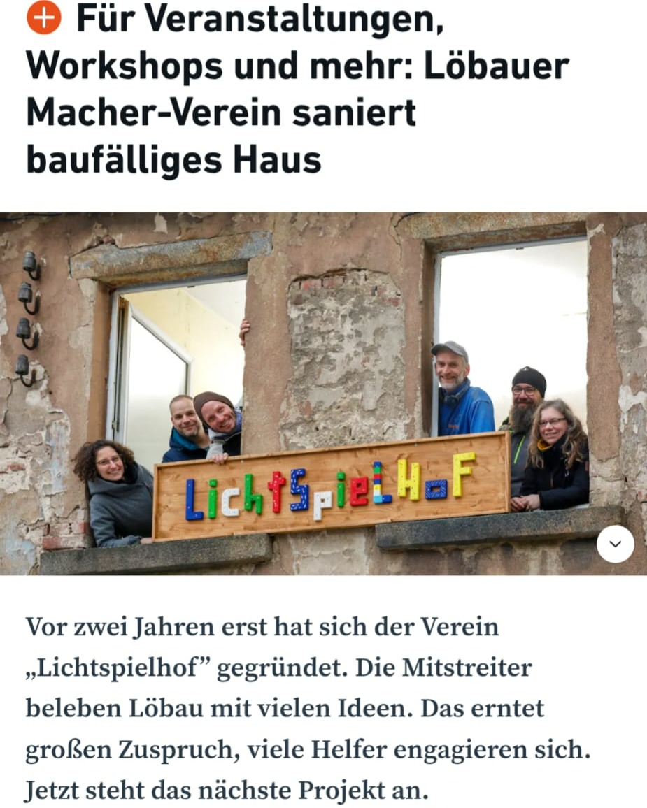 Wir können einfach nicht anders...😄🤝👷👩🌾
Danke liebe SZ für den erfrischenden Artikel.
https://www.saechsische.de/lokales/goerlitz-lk/loebau/loebau-in-loebau-entsteht-ein-neues-haus-fuer-veranstaltungen-und-mehr-7U35DL6JXBFZJNUUP2SBW22CFI.html