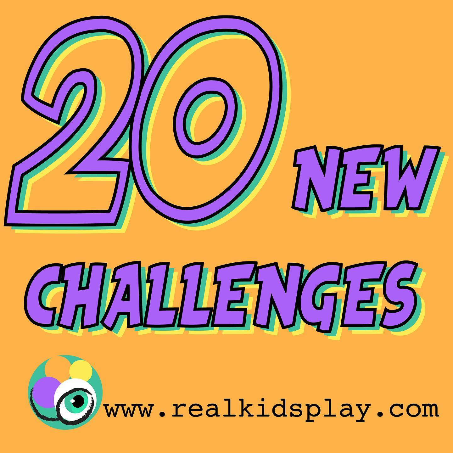 20 new challenges on realkidsplay.com! The goal of each challenge he is to engage elementary school students in hands-on learning in a way that is meaningful to them. #homeschool #springbreak #projects #challenges #handsonlearning #update
