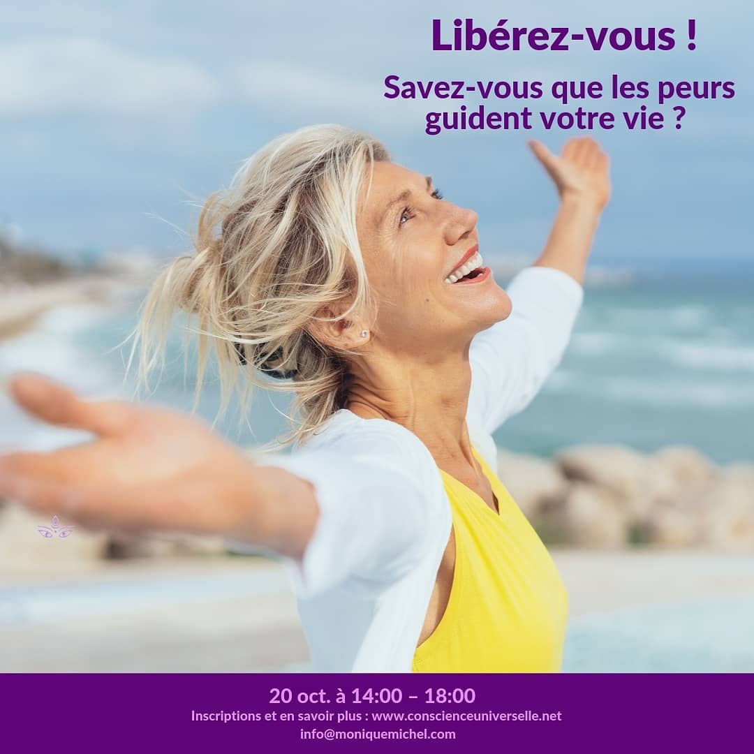 Atelier pour vous libérer de la peur. Ce dimanche, 20 octobre de 14h à 18h. Il reste encore quelques places 💜.
pour s'inscrire https ://bit.ly/2AUP3sn
.
.
.
.
#bienetre #connaissancedesoi #stress #ateliersbelgiquelewekeend
#developpementpersonnel