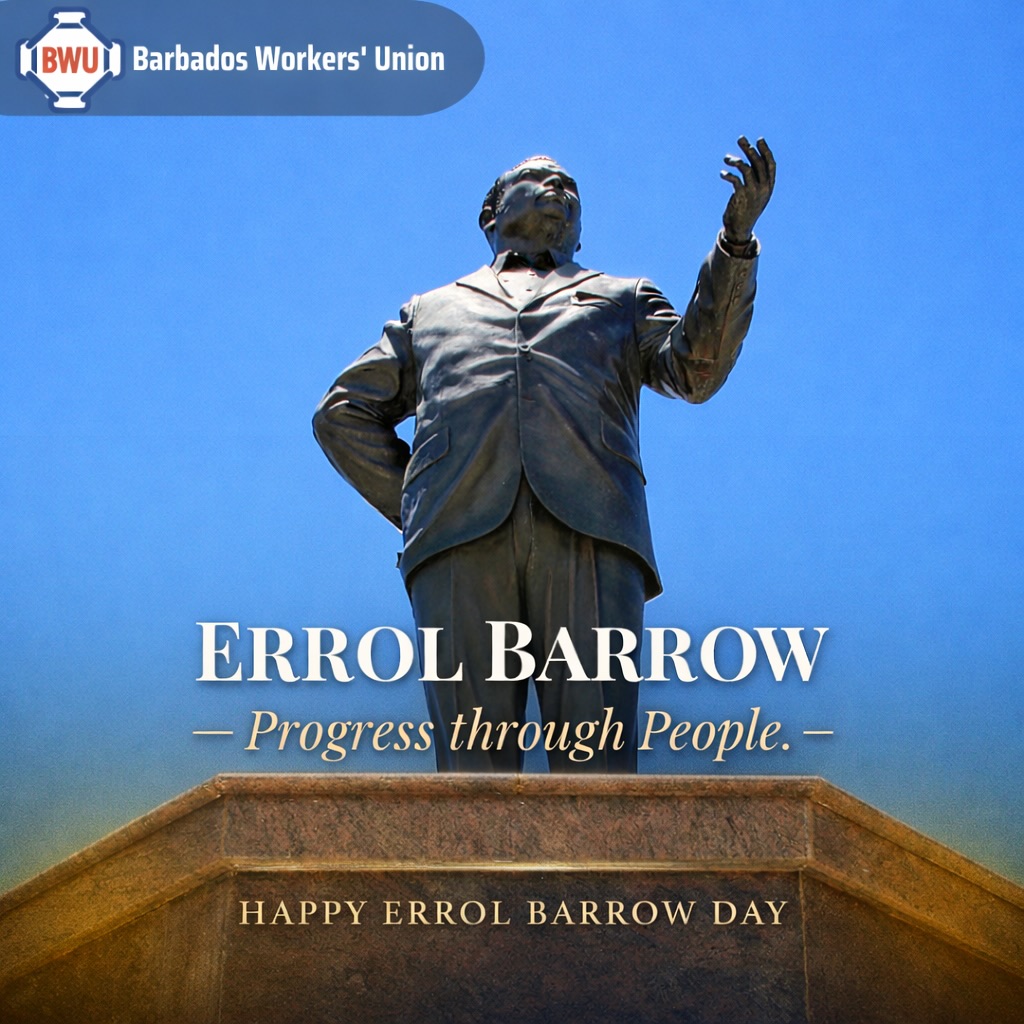 Today we honour Errol Barrow, a leader whose vision placed people at the centre of national development.
His legacy reminds us that true progress is measured by how workers live, work, and thrive.
We continue the work. 🇧🇧✊🏽