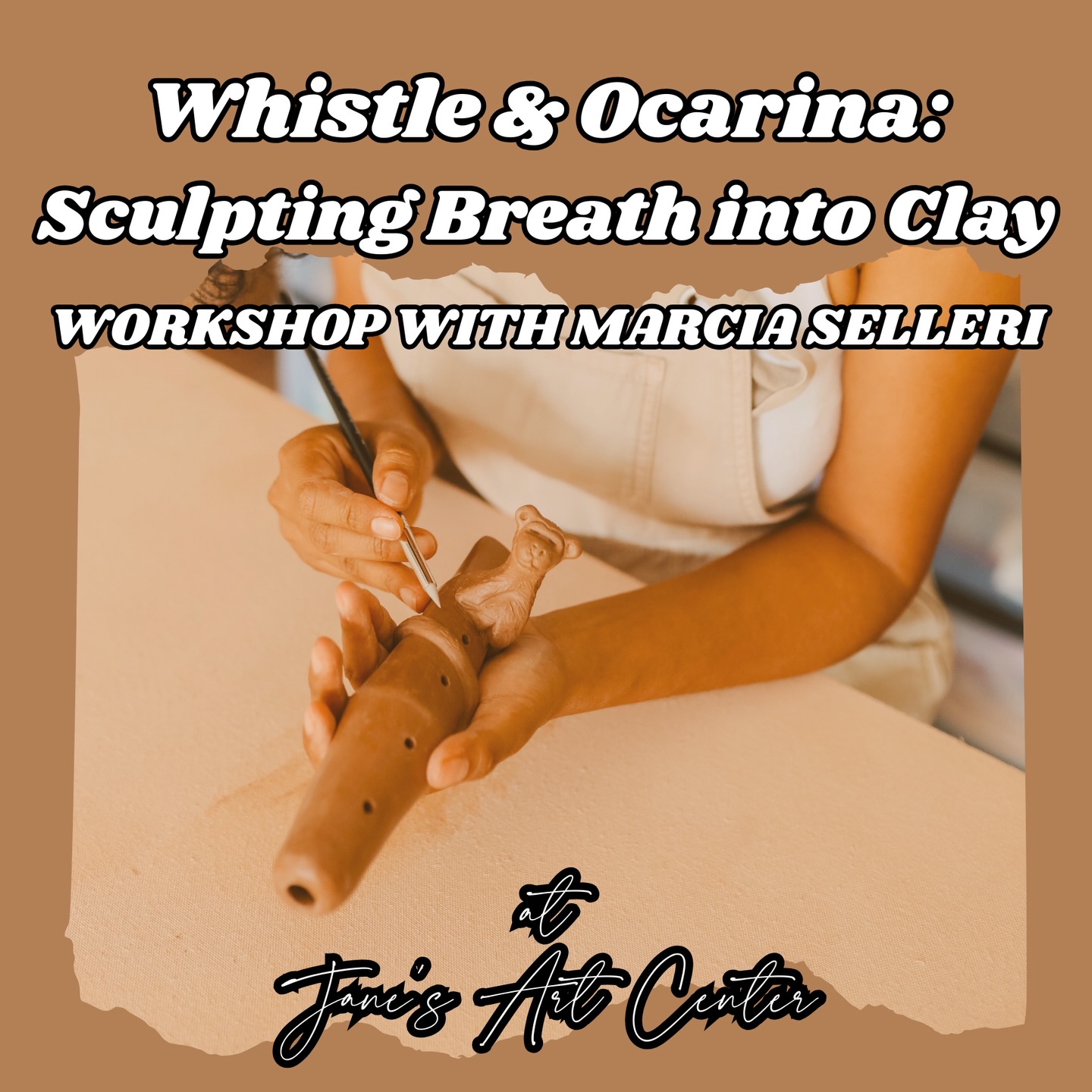 Join for a two-day, hands-on workshop exploring the ancient and playful art of ceramic whistles and ocarinas. Through guided demonstrations and sculpting sessions, participants will learn to shape sound from clay using handbuilding techniques.
• Day 1: Create a single-tone whistle or ocarina, focusing on airflow, tone, and form.
• Day 2: Build a double-frequency whistle and explore acoustic “beat,” with the option to sculpt imaginative creatures.
No experience with sound instruments is needed, just curiosity and a willingness to explore.
✨You’ll learn to:
• Understand the acoustics of ceramic whistles and ocarinas
• Handbuild functional single and double tone instruments
• Sculpt expressive, globular forms inspired by animals or abstractions
March 14 (2–6 PM) & March 15 (9 AM–5 PM) at @janes_art_center , New Smyrna Beach, FL