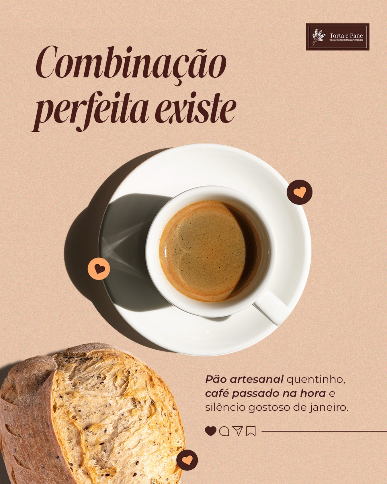 Pão artesanal quentinho, café passado na hora e silêncio gostoso de janeiro. 🤎
➡️ Momentos simples, feitos com excelência! É nisso que acreditamos.
Torta e Pane | Pães e Sobremesas Artesanais
📍 Campinas e Região (consulte)
📱 WhatsApp: (19) 97131-4077
#TortaePane #Brioche #Felicidade