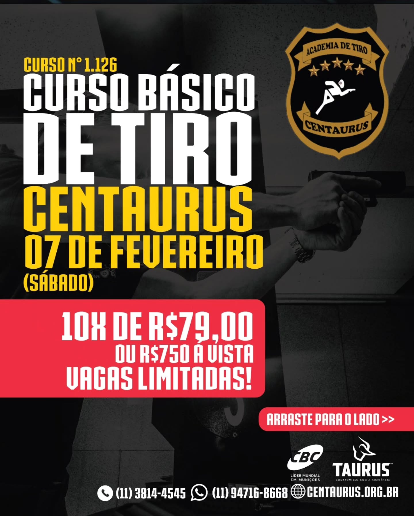 Aprenda o curso básico de tiro com um instrutor credenciado da Taurus!