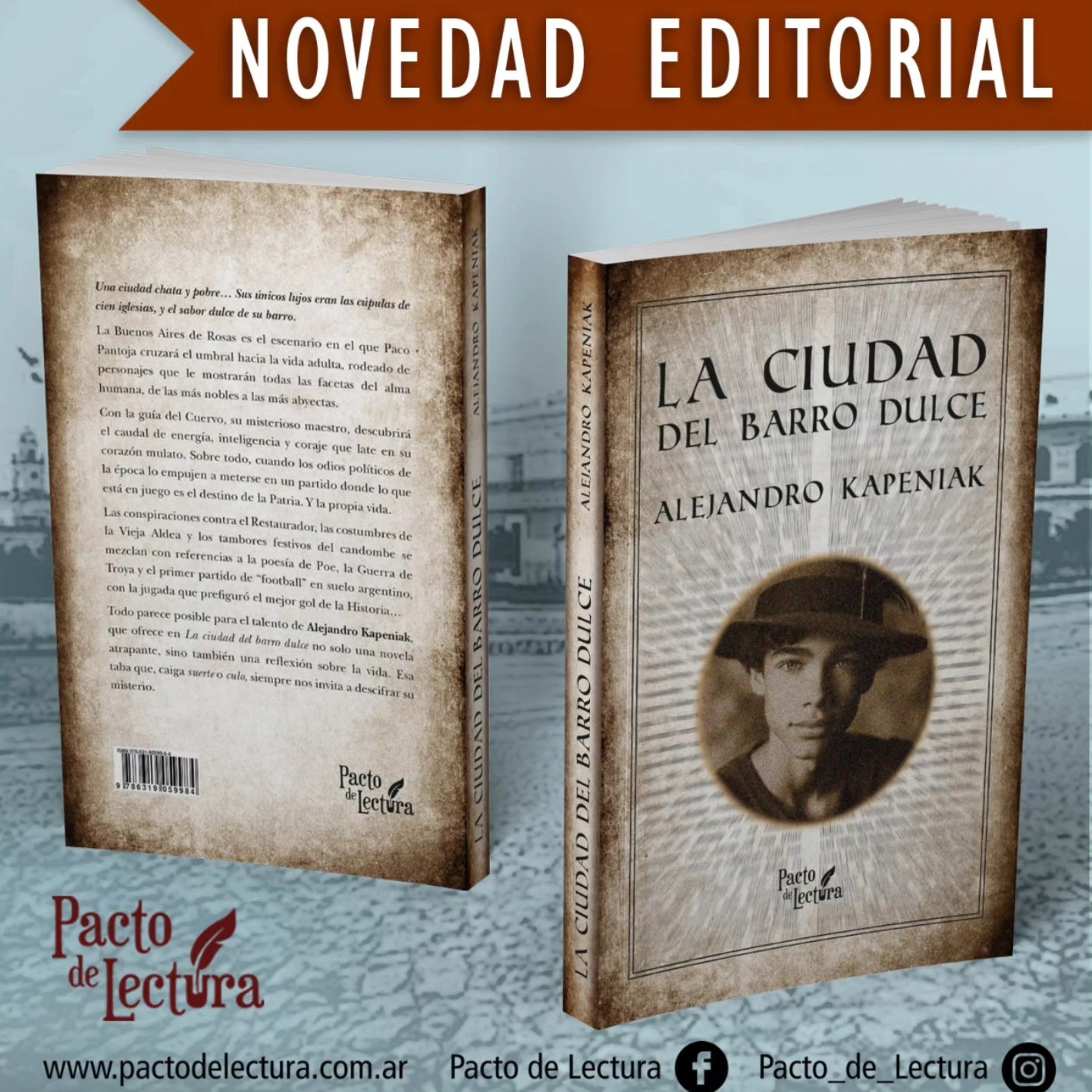 Les presentamos la nueva obra de Alejandro Kapeniak @kape_libros Con ustedes "LA CIUDAD DEL BARRO DULCE"📖
#novelarecomendada #bookstagram #buenosairesretro #nuevolibro #lanzamientoeditorial #novela