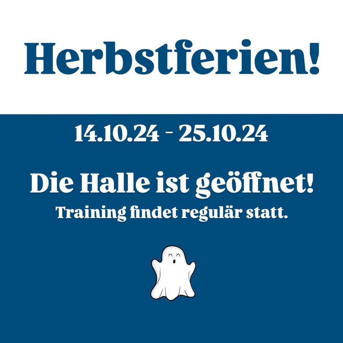 Unsere Halle ist während den Herbstferien nächste Woche regulär geöffnet! Montag findet wie immer das Kinder- und Anfängertraining statt und Dienstag das Jugend- und Mannschaftstraining.