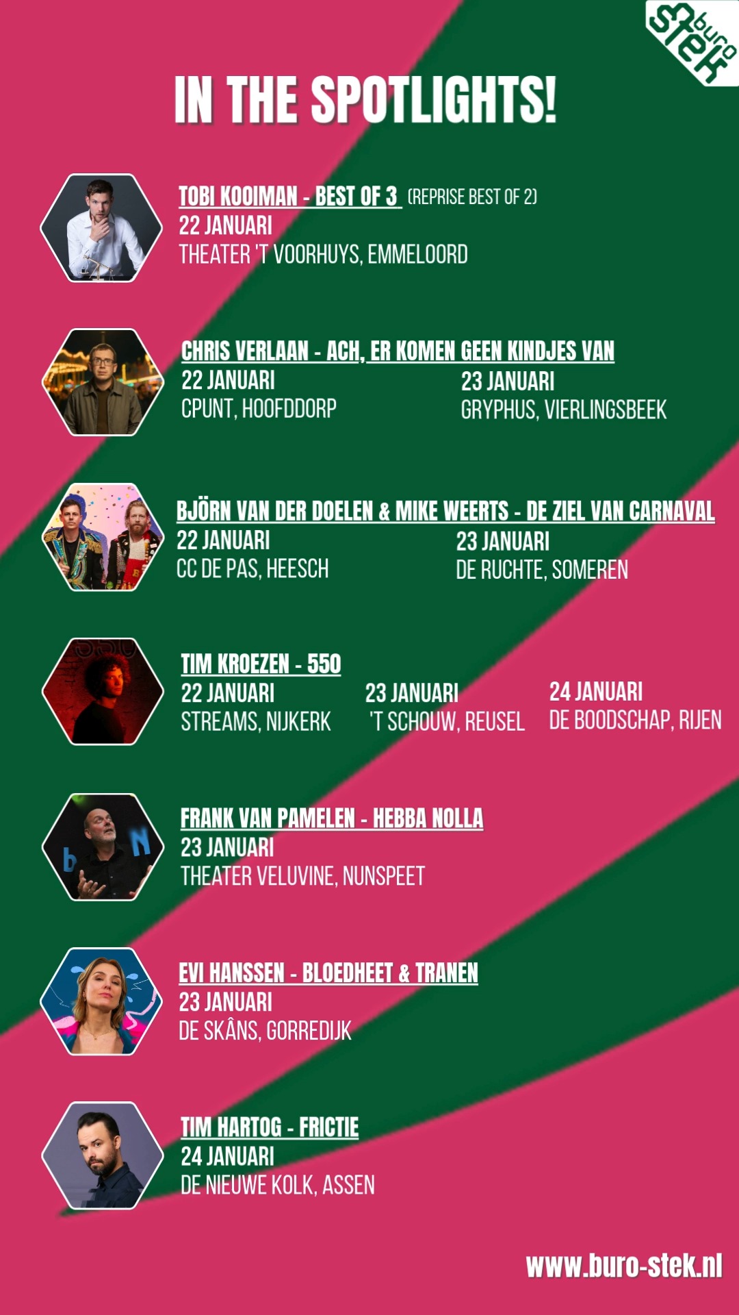Het @theaterweekend staat voor de deur met vele mooie voorstellingen! Wij zetten nog een aantal leuke voorstellingen ๐๐ก ๐ง๐๐ ๐ฆ๐ฃ๐ข๐ง๐๐๐๐๐ง๐ฆ!
@tobikooiman @theatertvoorhuys
@chrisverlaan_cabaret @cpunthaarlemmermeer @gryphus_vierlingsbeek
@bjornvanderdoelen @mikeweertsnl @depasheesch @deruchtesomeren
@tim_kroezen @streamsbreedebeek @reuseltschouw @ccgr_deboodschap
@frankvanpamelen @veluvinenunspeet
@evihanssen @bloedheetentranen @skansgorredijk
@hahahartog @denieuwekolk