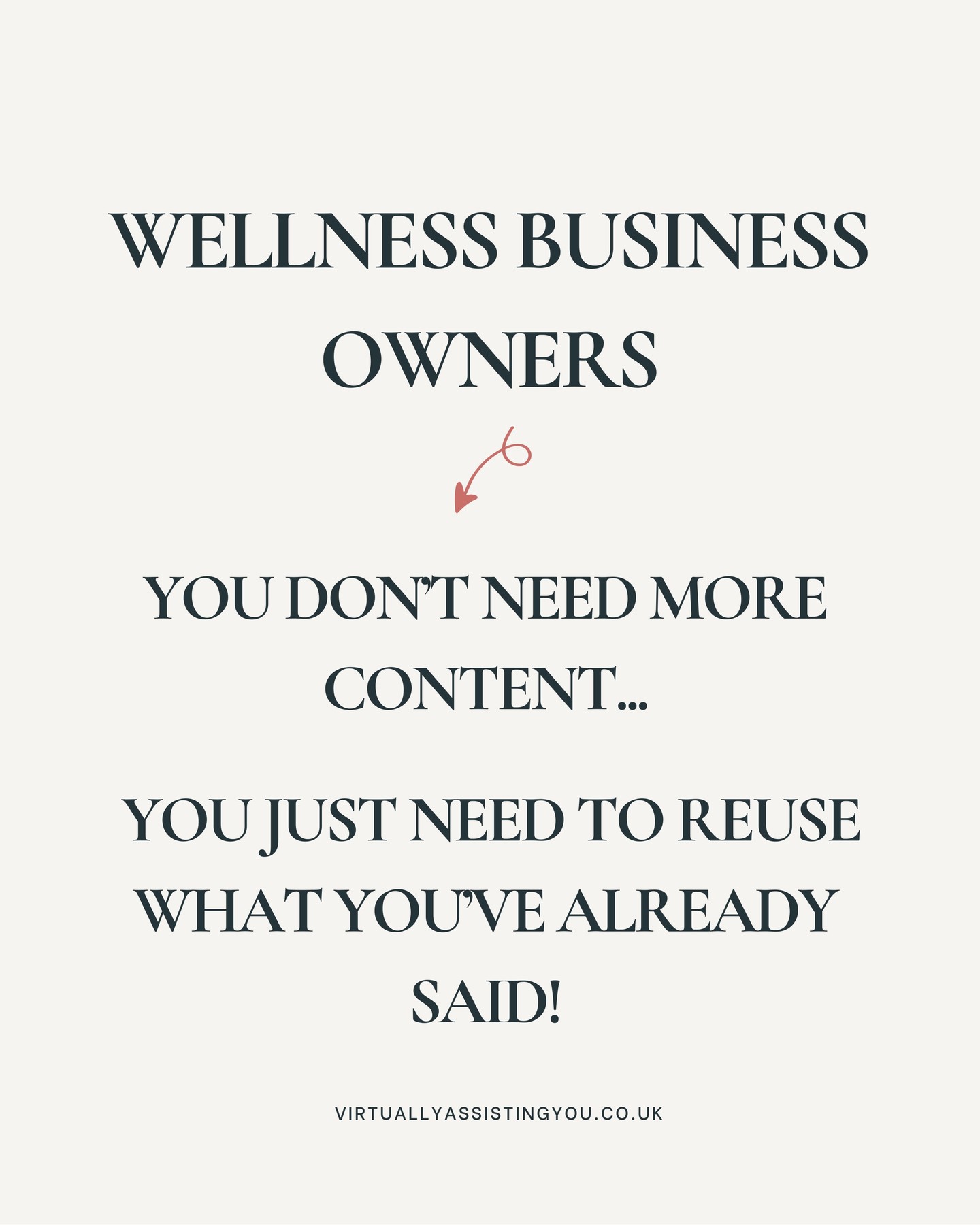 Wellness business owners...
YOU’LL WANT TO READ THIS!
If showing up online feels heavy, this is for you.
You don’t need more content ideas.
You need to stop reinventing the wheel every week.
Most of my clients already have:
✨valuable insights
✨powerful client stories
✨expertise people want to hear
But they just keep saying it once… and then move on.
Here’s the truth 👇🏼
People need to hear the same message in different ways, across time, before it lands.
That’s exactly why I created The Remix Guide... To help you turn one good message into multiple posts, without sounding repetitive or spending hours creating content.
Comment REMIX and I’ll send it straight to you 👌🏼