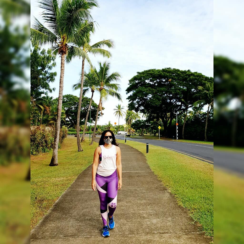 Masked morning walks are part of our early morning routine.. the streets are quiet and you might be lucky if you see one other person out.
.
With families juggling work, childcare and schooling it's so important to create routine and balance for everyone's mental health.
.
Sporting 👚 @bulaliciousactivewear Tri-Power Set and singlet👚
.
#coviddiaries #familywalks #exercise #familyhealth #yogalife #denarau #bulalicious #kamayogafiji #fijilife #morningwalks #fjiliving #maskup #tourismfiji