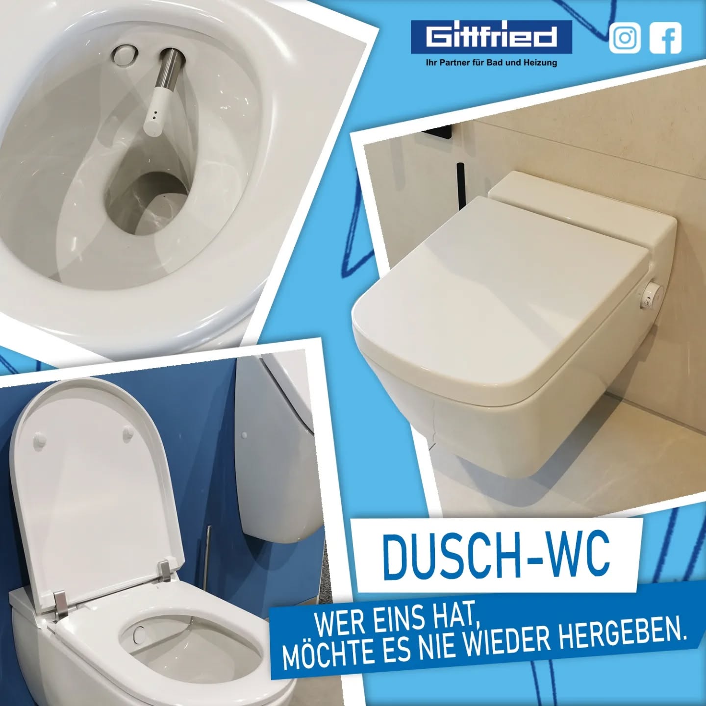 Warmluftföhn, beheizbarer WC-Sitz, Geruchsabsaugung, Lady-Dusche, integrierte Entkalkung, und und und... 💧🧽
Erzählen können wir zum Thema "Dusch-WC" wirklich viel.
Letztendlich dürfen wir jedoch behaupten: "Eine Anschaffung eines solchen WCs hat noch keiner bereut!"
Lass auch Du Dich schon bald mit Wasser reinigen. 🌊
Der Weg dorthin führt über unsere kompetente Beratung.
.
#gittfried #karlsfeld #ausstellung #baddesign #wc #duschwc #wirklichsauber #reinigenmitwasser #teamduschwc #toilette #vielfalt #beratung