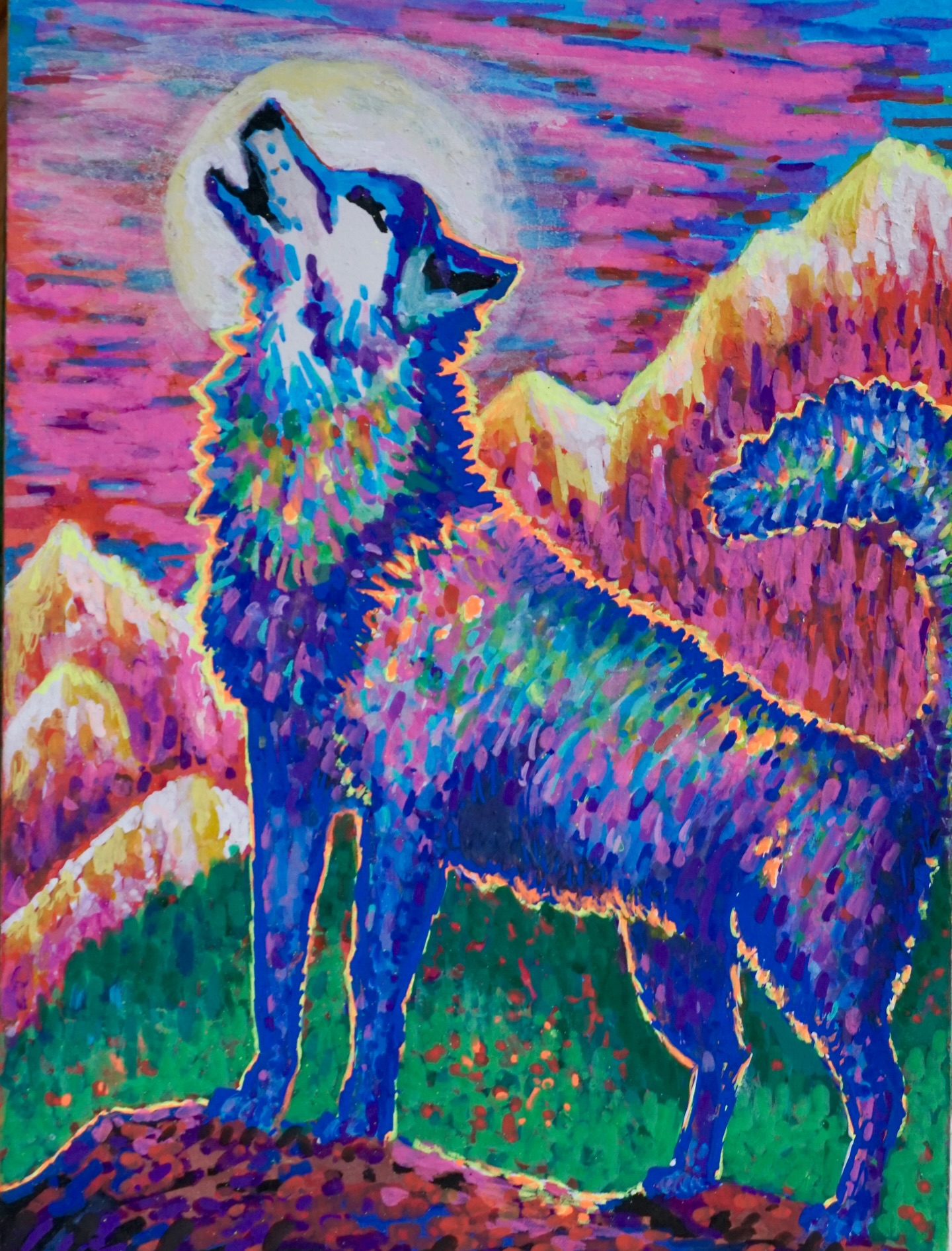 Electric Howl ⚡🐺🌕
6” x 8” | Acrylic
A wolf in moonlight bathed in magic.
I wanted the rim light to feel like the moon is charging the whole scene from behind… and letting the colour do the howling.
DM me if you’d like a print 💛
#ElectricHowl #WolfArt #AcrylicPainting #NeonArt #CanadianArtist