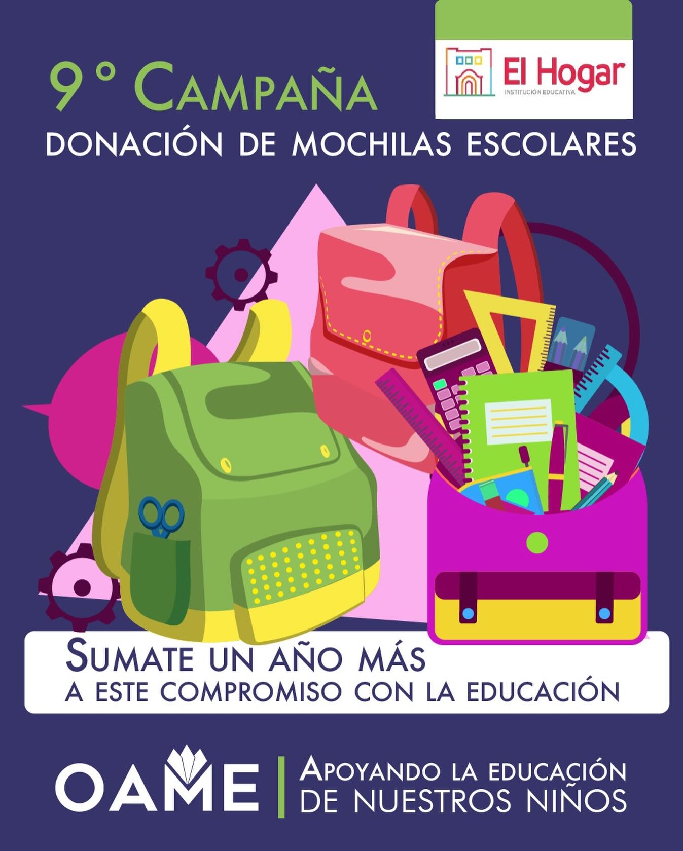 🤩Un año más comprometidas con esta hermosa acción solidaria. ☑️Porque el único modo de generar cambios es generando acciones.
🎒❤️9° Campaña de donación de mochilas para El Hogar de Rosario.
😍DONAR implica un DON, el DON de DAR, dar amor, dar compromiso.
🙌El futuro de los niños lo merecen.
OAME siempre presente en la educación de nuestras infancias.
#SomosOAME
#SolasInvisiblesJuntasInvencibles