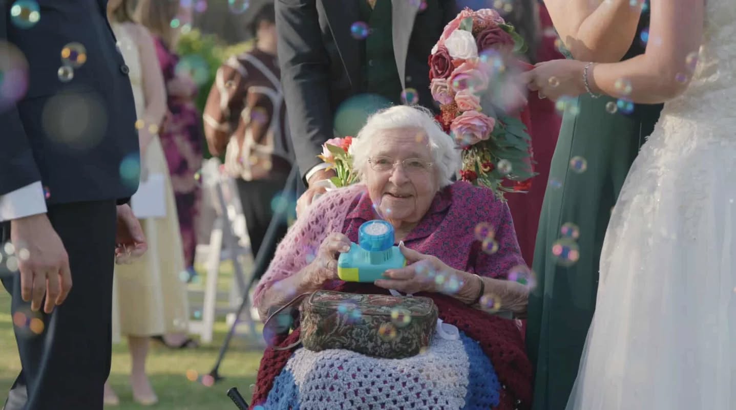 Don’t forget to look around during your ceremony. One of the best memories from Steph and Dan’s day was seeing them pause for just a moment to take in everyone around them. There were smiles all around, including grandma, who was absolutely delighted by the bubble machine!
Steph and Dan's beautiful wedding was captured by @papillon_studio_photography