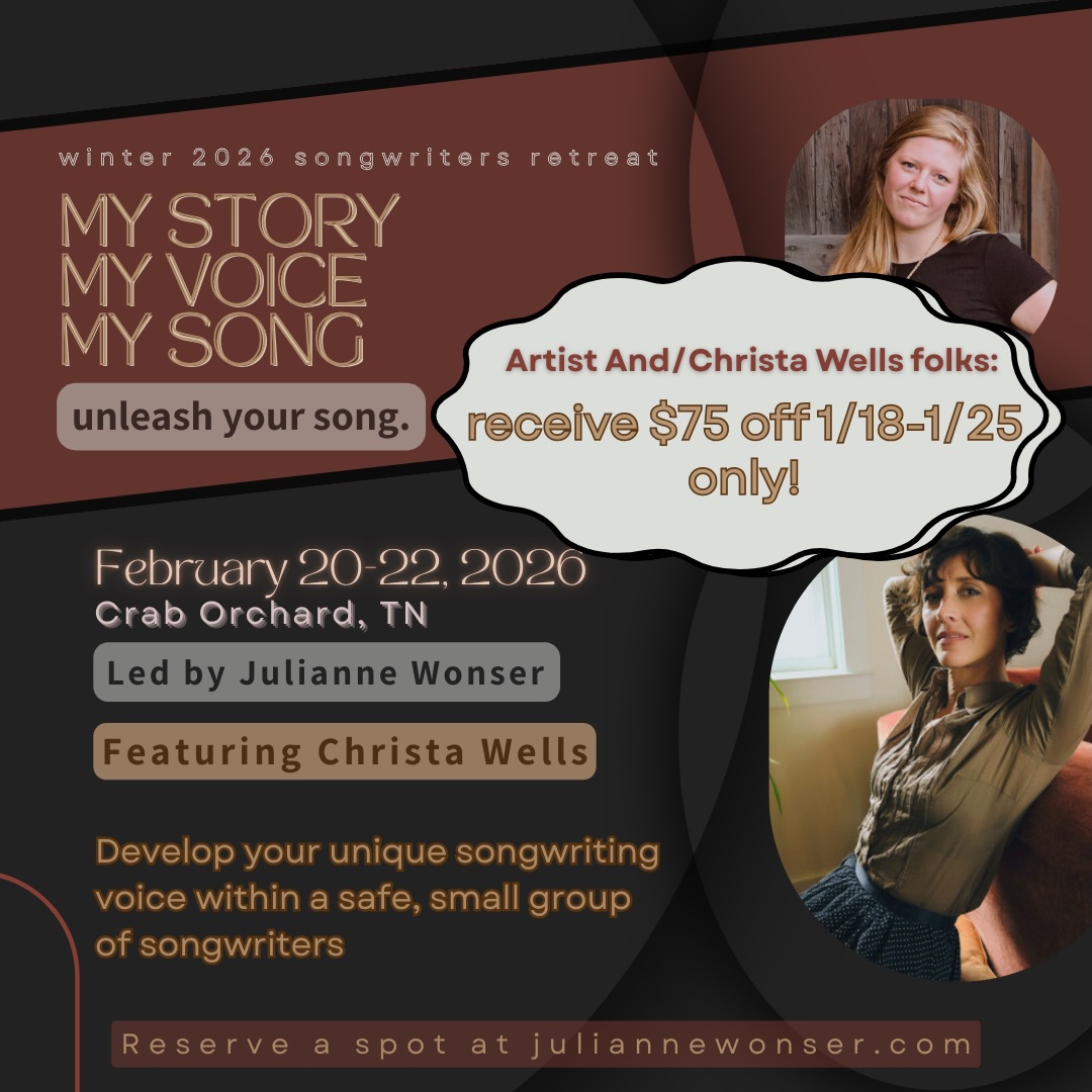 You know what sounds great right now?? MAKING something out of all the feelings and frustration.
When you feel like all the power is in other hands, put your hands to work and discover otherwise. Get off screens and into sound - make noise, write lyrics, collaborate in real time and space.
THIS WEEK ONLY - take $75 off the My Story, My Voice, My Song Retreat when you register and say that Artist And sent you! 🤓🎶
Reach out via @julianne.wonser and I (@christawellsmusic ) will see you in just a few weeks! 🙌🏼