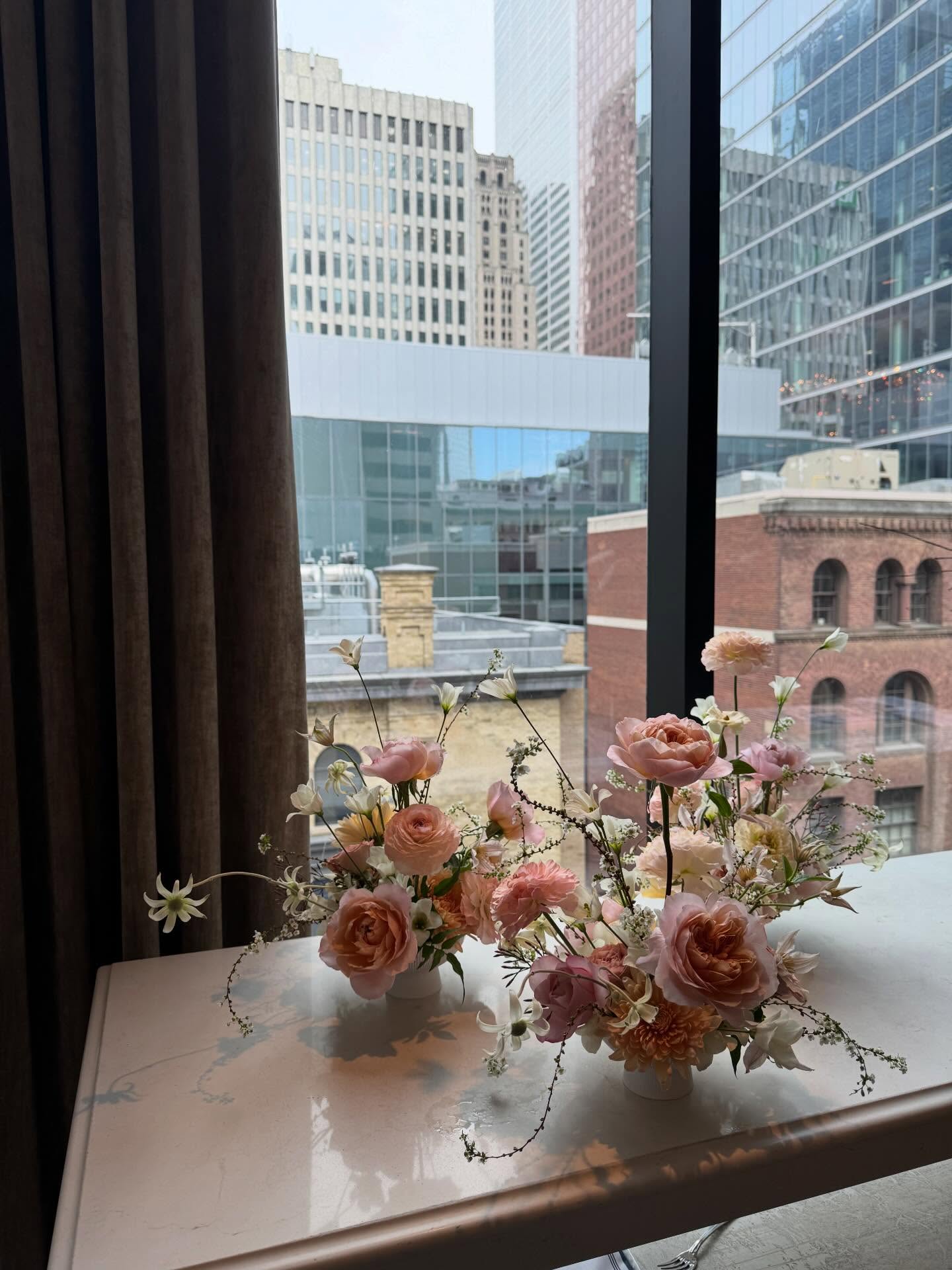 Early spring blooms and buttery yellow candles for A + S last March at the lovely @thechaseto