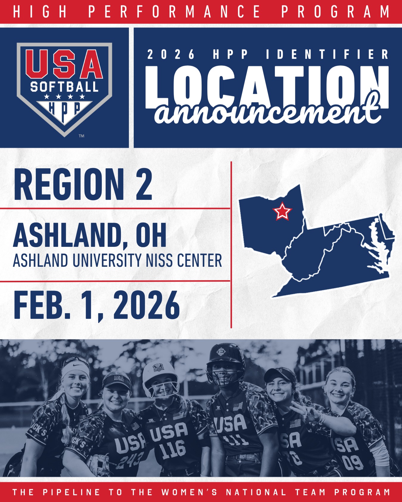 GET YOUR KIDS HERE! What this leads to is one of the coolest experiences your athlete will ever attend! And you'll love it, too! Register today. The date is charging toward us!!! https://www.usasoftball.com/event/region-2-hpp-identifier-ashland-oh-2/