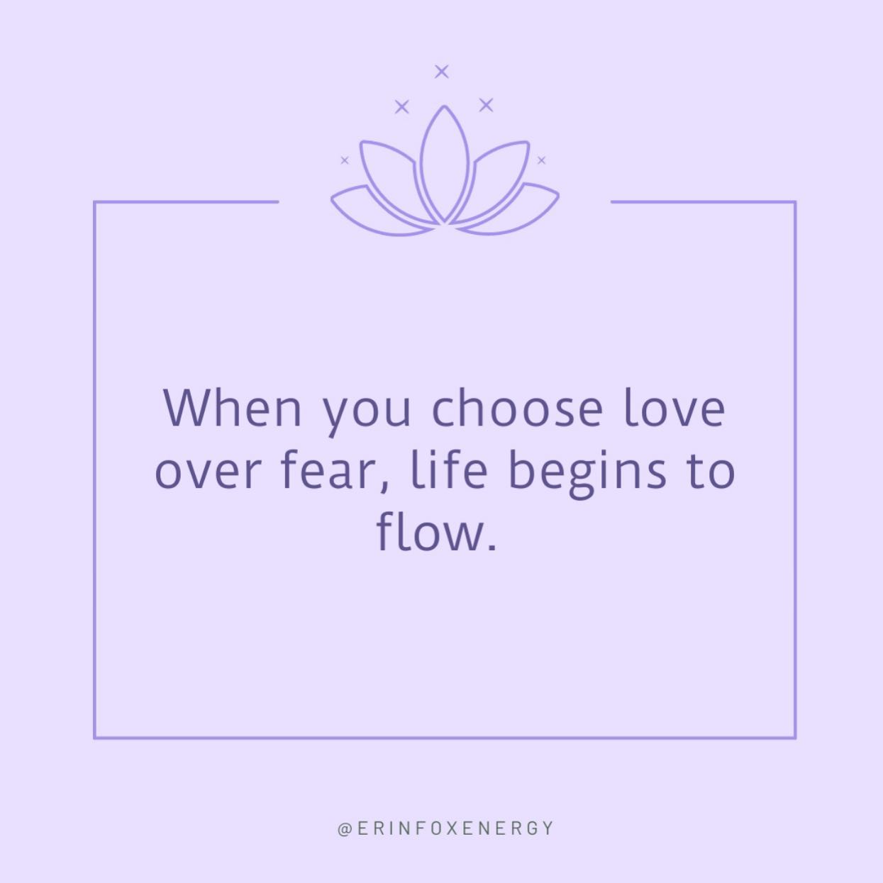 Choosing love over fear is one of the most difficult, yet positively life altering decisions you can make. This mindset shift will not only bring you peace but it will show you a beautiful way to look at life and attract all that you desire. Choosing love over fear is powerful, but it takes work and showing up for yourself every single day ππβ¨β β β β β β β β β
β β β β β β β β β
Do you choose love over fear?β β β β β β β β β
β β β β β β β β β
#erinfoxenergy #energyhealing #loveoverfear #energy #positiveenergy #mindet #positivemindset #meditationcoaching #lifecoaching #yogateaching
