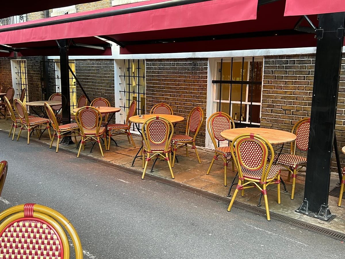A simple terrace refresh that makes a big difference!
We helped to transform the terrace of this 19th century wine bar tucked into London’s Theatreland, recovering the back-to-back awnings in rich burgundy fabric to completely elevate the space, paired with complementary classic red and white Bordeaux Cafe Bistro Chairs - low maintenance, stackable and perfect for busy service. Paired with their existing Cotswold Bistro Tables (still performing after 3+ years), the result is a timeless terrace that works hard day in, day out.
Proof that the right furniture and considered upgrades can breathe new life into heritage spaces.
👉 Thinking about upgrading your terrace for the season ahead? Get in touch and let us help your outdoor space work harder.
#terracerefresh #hospitalitydesign #outdoorhospitality #alfrescodining #restaurantdesign #winebardesign #commercialfurniture #hospitalitydesign #outdoorseating #pubgarden #terracecover #awning