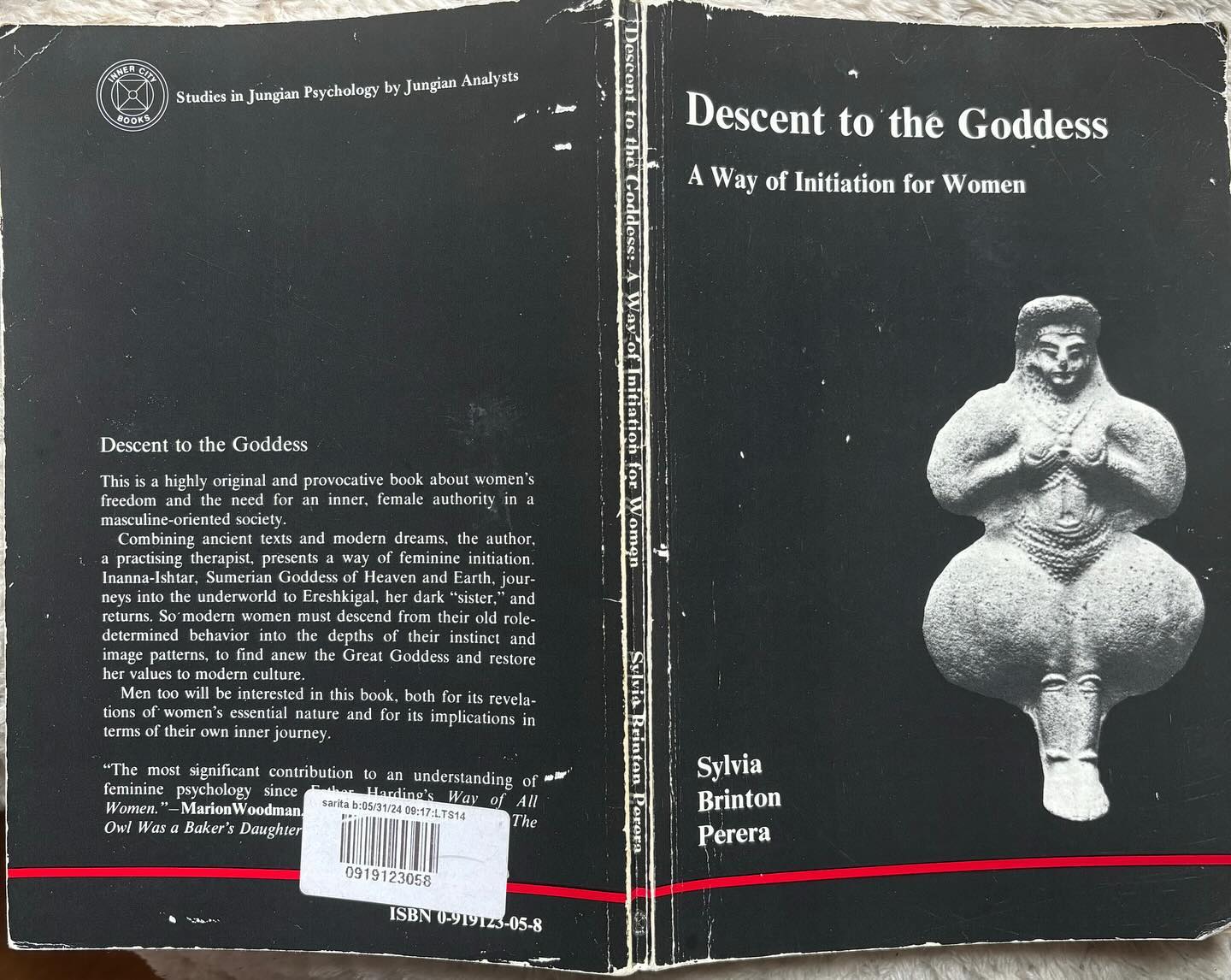 Sylvia Britton Perera illustrates the struggle to find the ground of inner female authority in a masculine orientated society, using the myth of the Descent of Inanna-Ishtar to her dark sister, Ereshkigal. This is the oldest known myth about the descent to the goddess.
⠀⠀⠀⠀⠀⠀⠀⠀⠀
The motif of descent is widespread in Jungian work. We descend so as to gather more of ourselves from the shadows to return the exiled parts to consciousness. The myth tells of Inanna’s sacrifice so that a balance can be restored between outer and inner; between the high ground and the low ground.
⠀⠀⠀⠀⠀⠀⠀⠀⠀
Perera writes: “She needs to sacrifice her dependence on the patriarchal gods to find her true home in the basic feminine and procession ground of being.”
⠀⠀⠀⠀⠀⠀⠀⠀⠀
Her return to the dark goddess is a return to her own potency and feminine instinct. A way of initiation.
⠀⠀⠀⠀⠀⠀⠀⠀⠀
I’m exploring women’s initiations and how to hold space in the therapy room and community to accompany each other on these often perilous journies. How do we keep company with the myths and herstories that come before us? What do we know already of this terrain and how can we remind each other?
⠀⠀⠀⠀⠀⠀⠀⠀⠀
#initiation #psychologicaltransformation #descent #divinefeminine #goddess #inanna #ereshkigal #herstory #womenscircles #jungianpsychology #sylviabrittonperera #psychotherapistsofinsta #theembodiedsoul