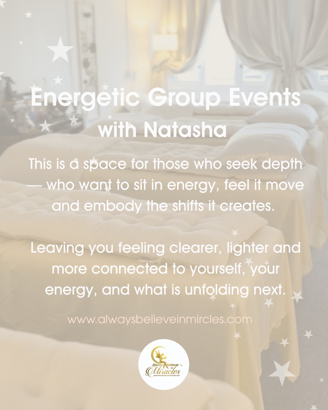 Monthly Energetics with Natasha 🌑🌕
Swipe through to feel the energy of this space and hear more about the sessions ✨
Each month, I will be offering two intimate Energetics sessions, currently held at my Essex studio, with London dates coming on board soon — stay tuned….
Both gatherings weave together Energetics, Breathwork, Reiki, Crystals and Soul Language, held in a small, supported container of only five people.
While the structure of the work remains the same, the energy within each session is guided by the lunar cycle, creating a different experience each time.
🌑 New Moon Energetics
A space for reset, intention and conscious creation.
🌕 Full Moon Energetics
A space for illumination, release, and recalibration.
Each session is channeled in real time, responding to the energy of the Moon and the collective present in the room.
✨ Same work.
🌑 Different cycles.
🌕 Different energies.
Only 5 spaces per session.
🤍 February is now SOLD OUT
Upcoming dates:
🌕 Full Moon — 2nd March 2026
🌑 New Moon — 18th March 2026
🌕 Full Moon — 2nd April 2026
🌑 New Moon — 22nd April 2026
If you feel the call to sit in energy, move it and embody it — this space is waiting for you ✨
Spaces are limited to protect the energetic container of the room, allowing the work to unfold safely, deeply and with full attention to each soul present.
More events will continue to unfold this year, offering a broad range of energy healing sessions. This has been a long-held vision and an ongoing body of work for me, and as we move into the Year of the Horse, it feels time to step forward and move with the fire 🔥🐍🐎✨💫
2026 — let’s go 💚🐎✨💫
Any questions on any of the upcoming events please DM.
Much love
Natasha 💚
#crystals #energetics #quantumhealing #reikimaster #soullanguage