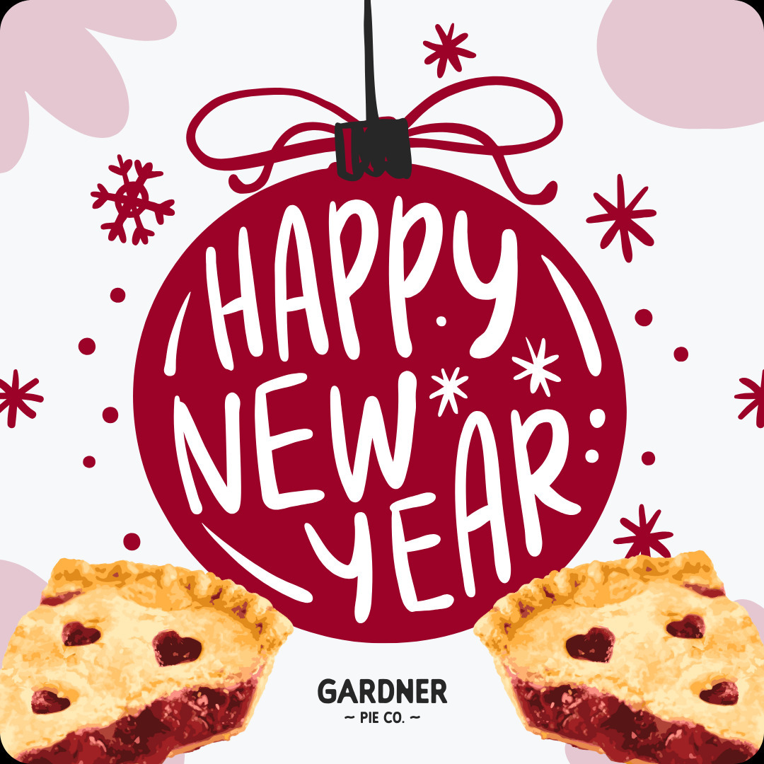 Happy New Year! 🎉 We couldn't be where we are today without all of you. Thanks for your support!
Don't forget to grab a pie for NYE! The party starts with pie 🥧
#gardnerpie #piemakespeoplehappy #nye #pieparty
