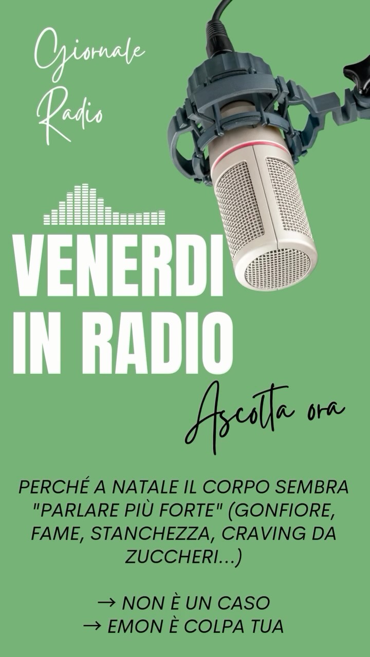 Grazie ancora a @lapodecarlo per la bella chiacchierata in diretta nazionale su @giornale_radio_fm
Per “Tutti ne parlano”, abbiamo esplorato il motivo per cui durante le festività “sentiamo di più’ il nostro corpo”.
Per poi parlare di biohacking, respiro, alimentazione consapevole.
