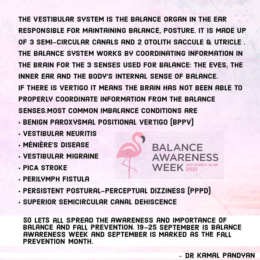 All about balance
#entcare #balanceawarenessweek2021 #veda #suims #imbalance #vestibular #balanceawarenessweek #vestibularsymptoms
#vestibulardisorder #dizziness #vertigo #imbalance #vestibular #migraine #liferebalanced #syncope #brainfog #otology #suimsentdept