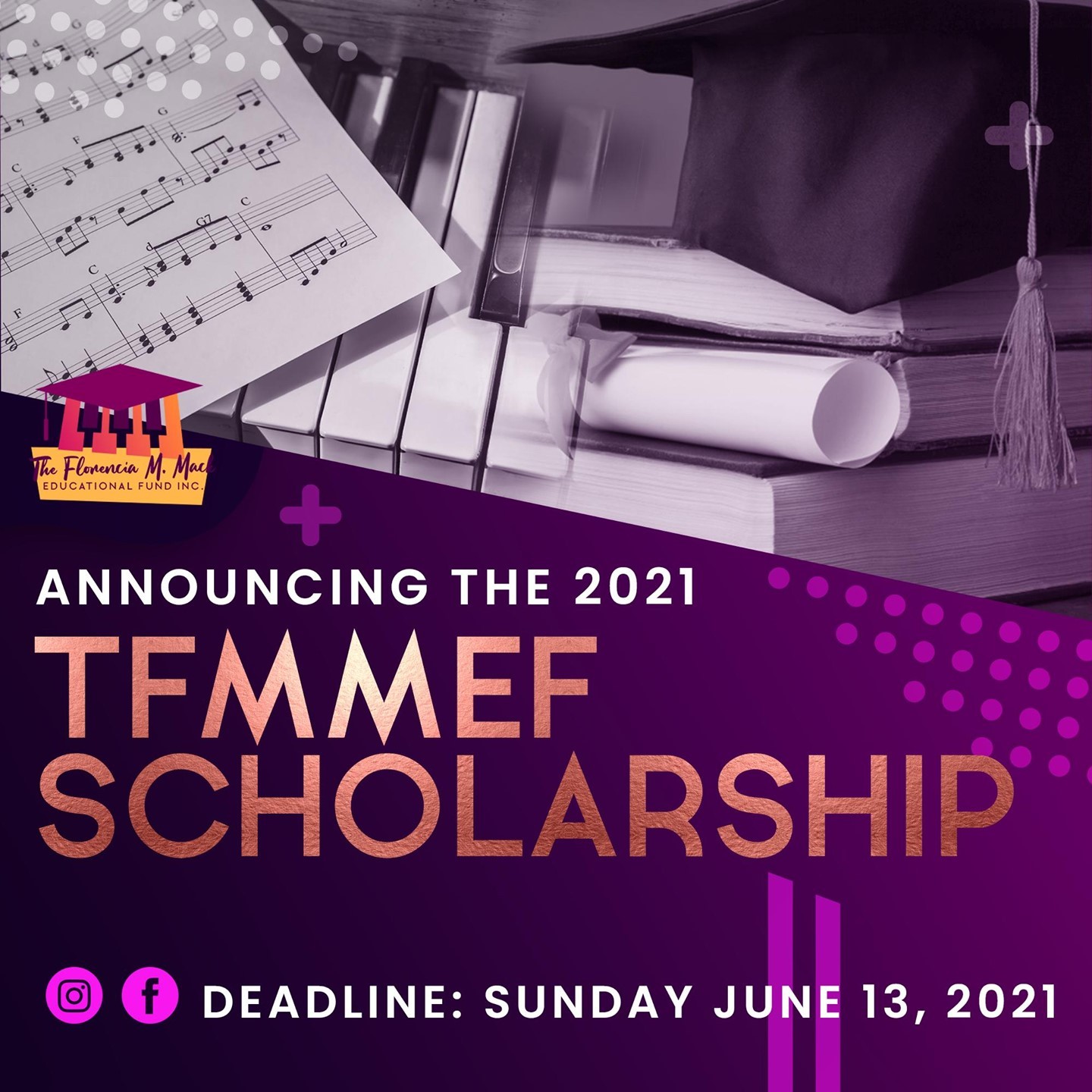 Did you hear??? TFMMEF is pleased to announce that applications for the 2021-2022 scholarship season are open. Interested candidates can apply through the TFMMEF site. The application deadline is Sunday, June 13, 2021. SCHOLARSHIP LINK IN OUR BIO!
#musiciansmatter #scholarshipsformusicians #estherboyer #curtisinstitute #capahigh #gamp #musicmajors
